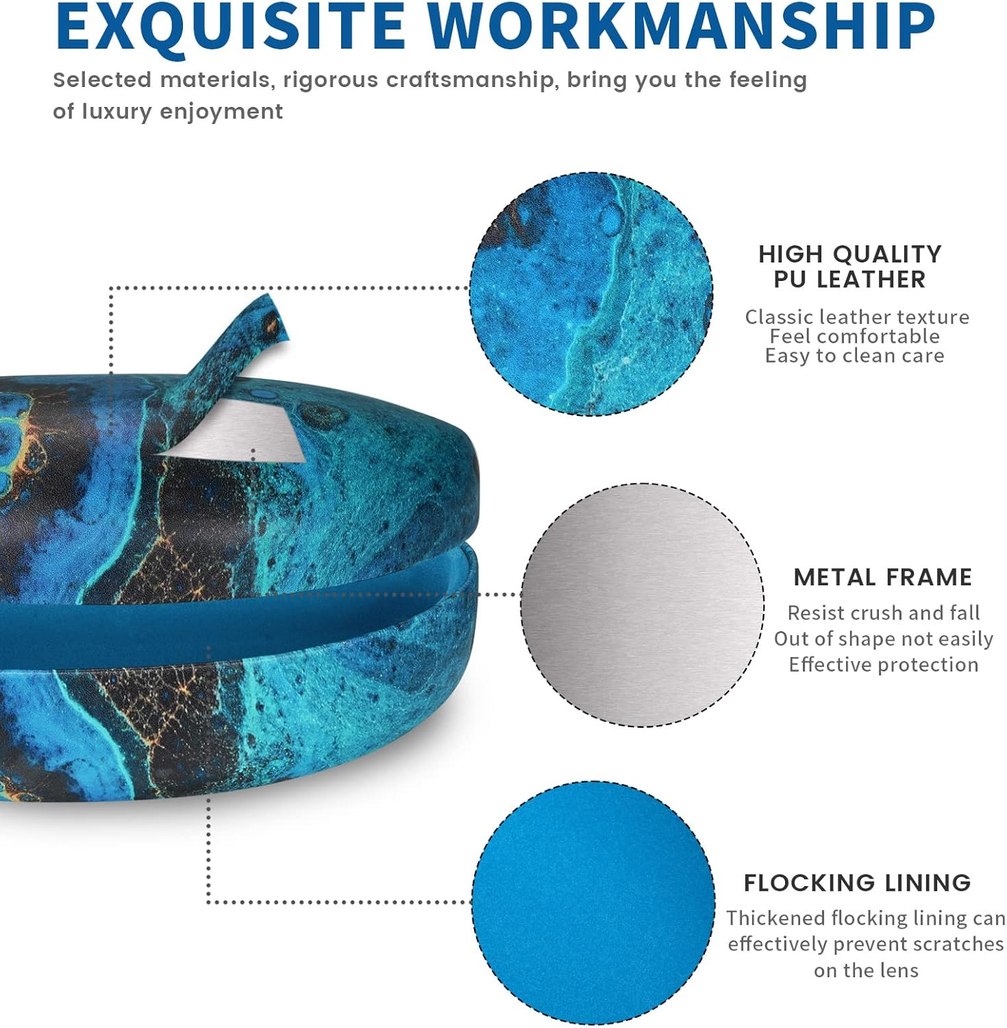 Molshine Hard Shell Sunglasses Case,Large Glasses Case for Women Men Oversized Sunglass Eyeglasses image number 1