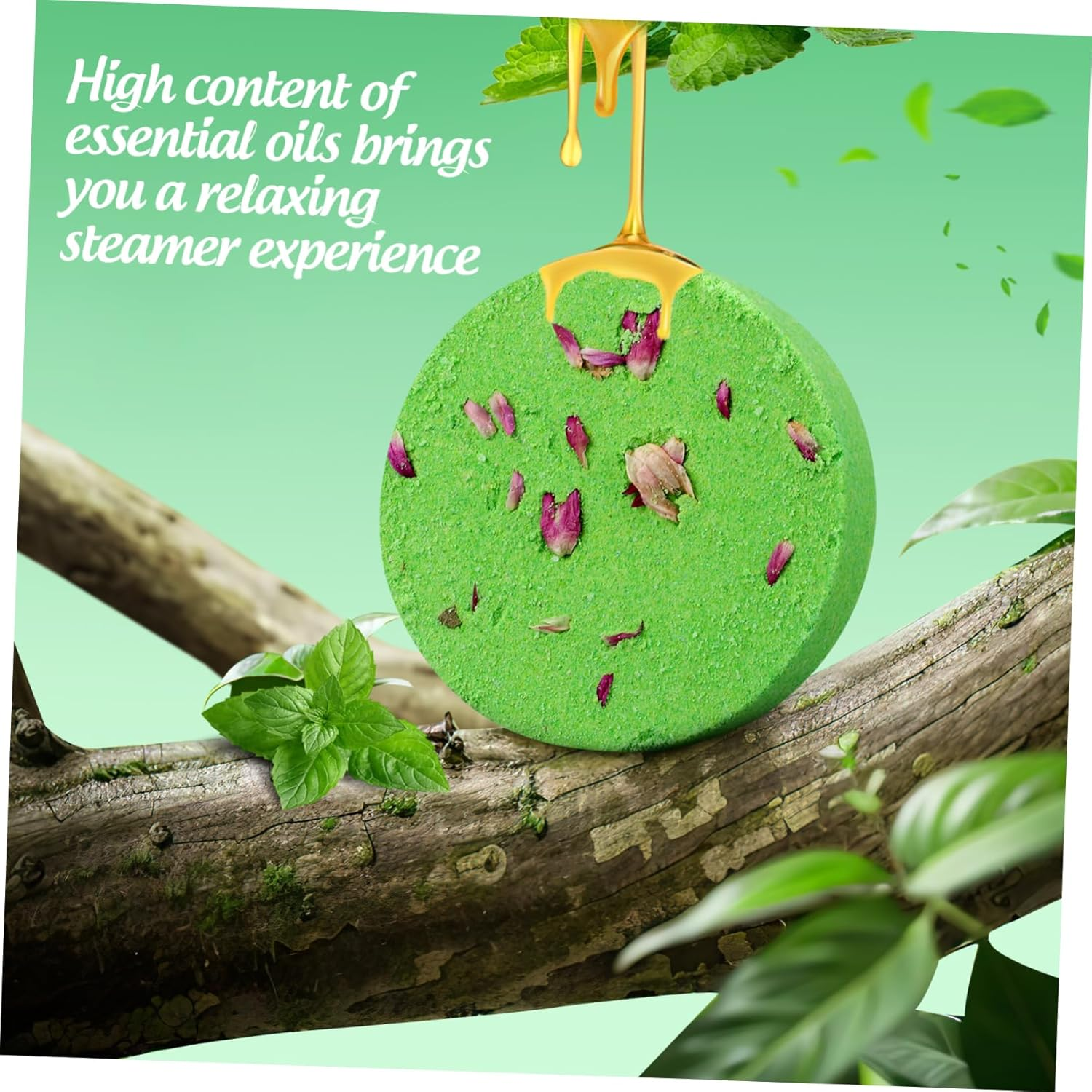 8Pcs Aromatherapy Shower Tablets Dried Flower Essential Oil Blend for Bath Sea Salt Aromatherapy Experience image number 5