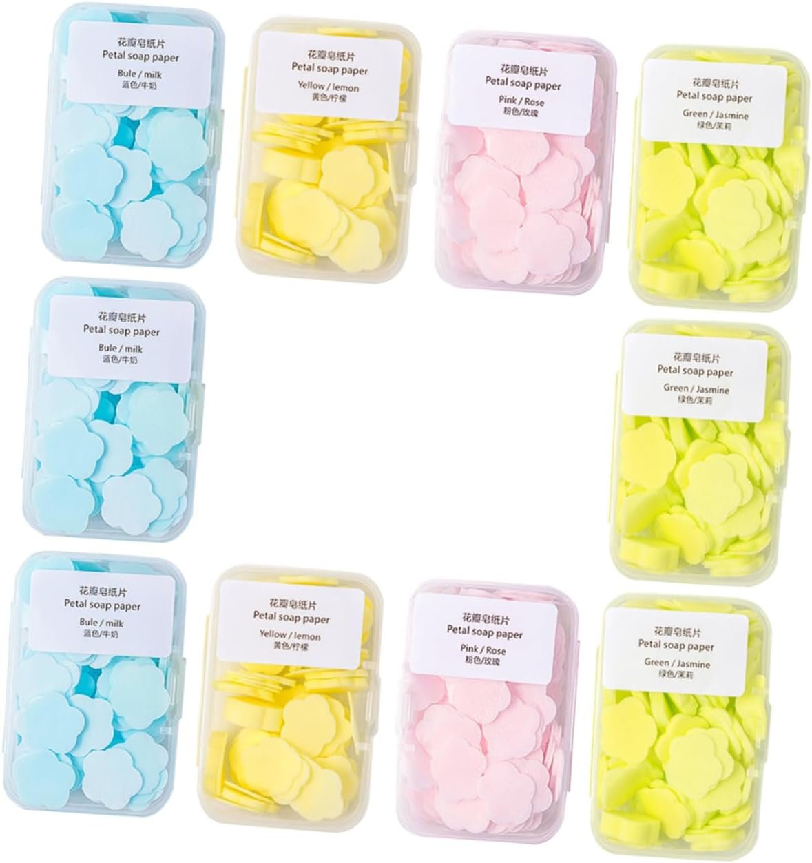 Abaodam Portable Paper Soap Sheets 16 Boxes Disposable Hand Wash Soap Flakes Scented, Milk, Rose, Jasmine Fragrance Travel Hand Cleaning Essentials image number 3
