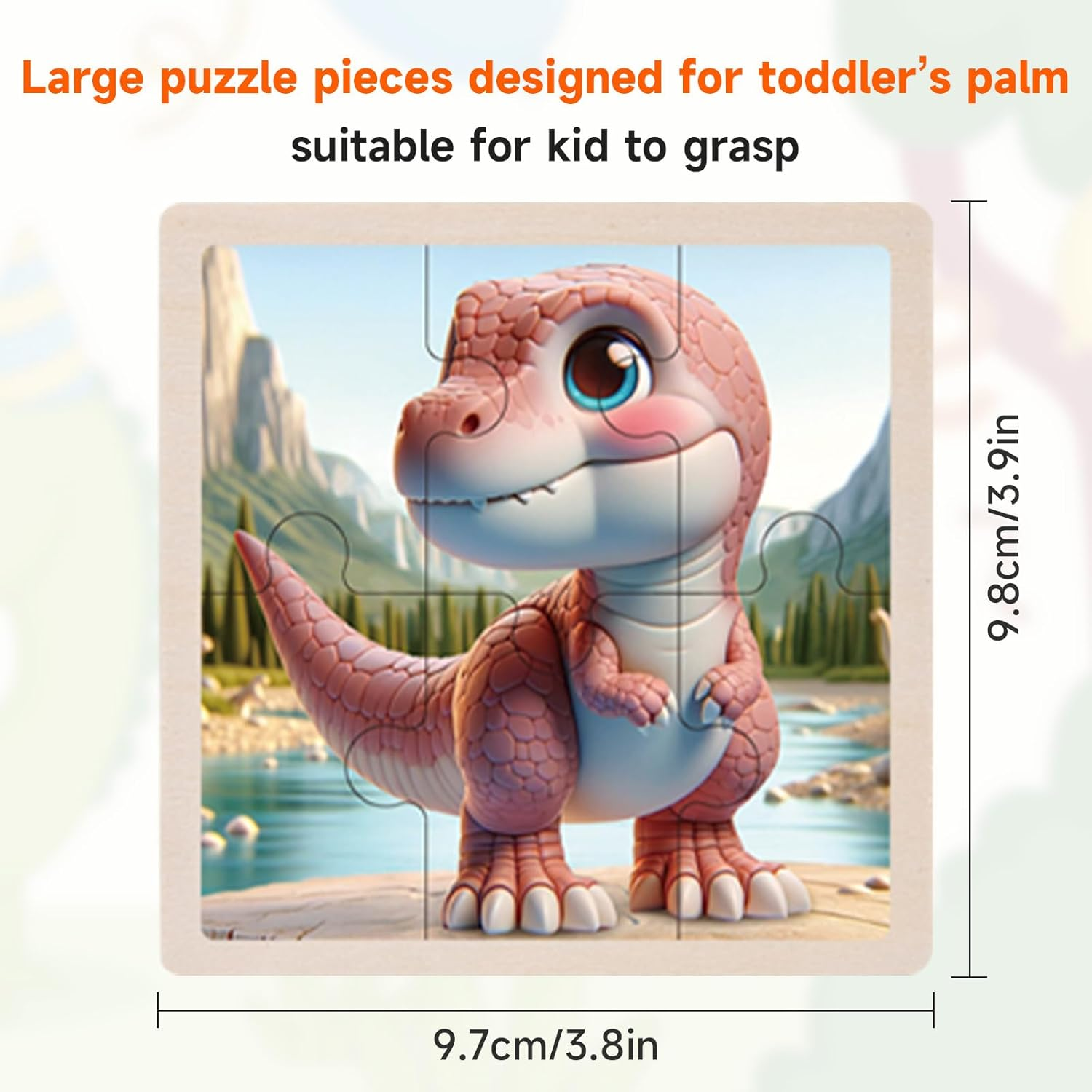 8 Packs Wooden Dinosaur Puzzles for Kids Ages 3-5, Toddler Jigsaw Puzzles for Toddlers 3-5, 6 Pcs Preschool Learning Educational Brain Teaser Boards Toys Gifts for 3 4 5 6 Year Old Boys Girls image number 4