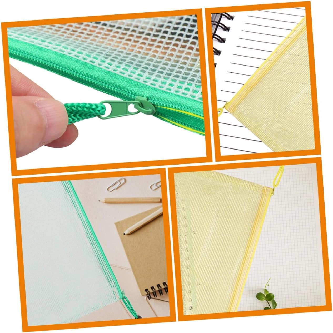 GETAJGHSD 24Pcs Mesh Zipper File Bag Document Organizer Pouches for Classroom Office Storage and Travel Includes Practical Zippered Storage image number 5