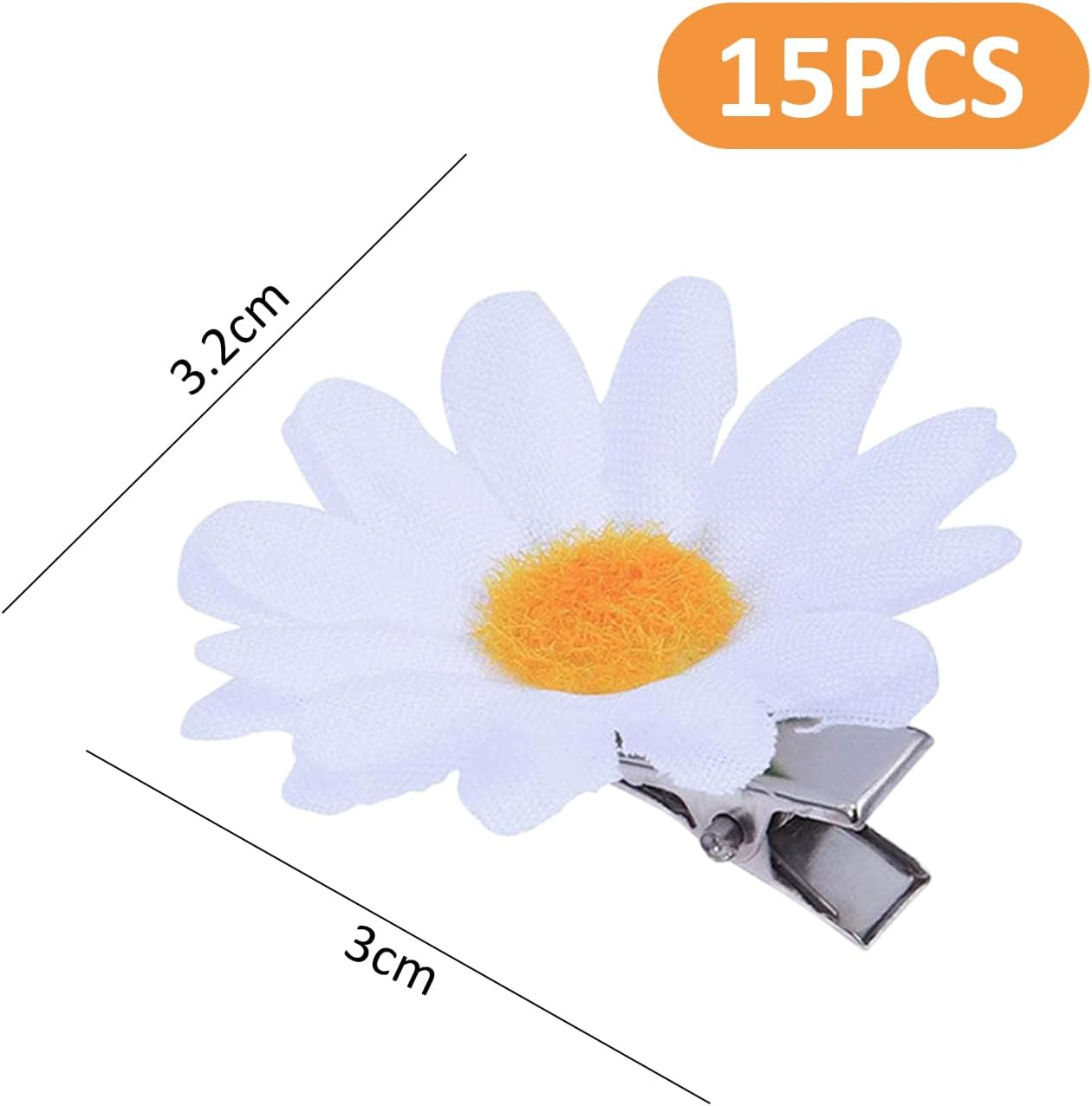 15 Pieces Daisy Hair Clips Cute Braid Accessories Small Hair Clips Flower Claws Non-Slip for Women and Girls (White) image number 4