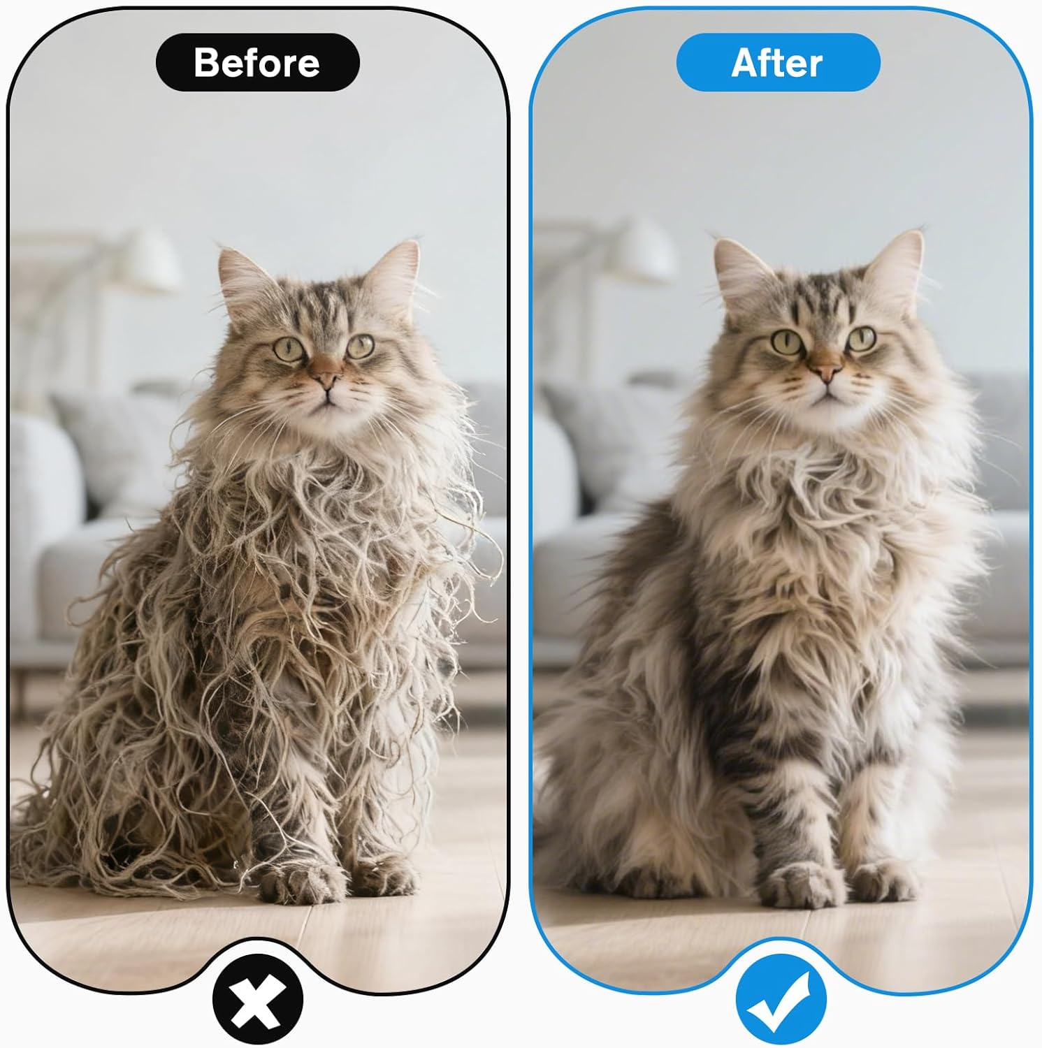 Euqvunn Dematting Comb - Dog Brush Undercoat with One-Click Hair Removal, Undercoat Brush Cat for Dogs, Removes Undercoat, Loose Hair & Tangles image number 2