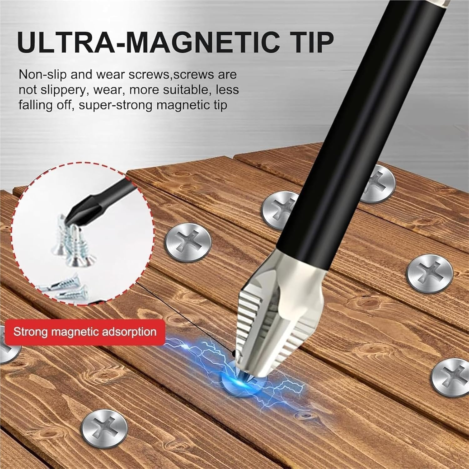 High Magnetic Screwdriver Drill Bit Set 9Pcs,Durable Hardened Steel Drill Bits for Electric & Hand Tools，Strong Magnetic & High Hardness Screwdriver Accessories