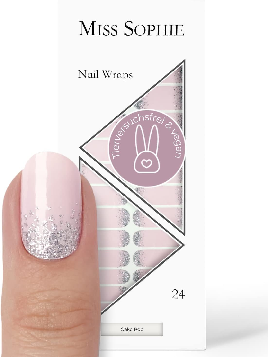 Miss Sophie Foil - Cake Pop - Glitter, Green, Wraps - 24 Ultra Thin Self-Adhesive Long-Lasting Nail Foils