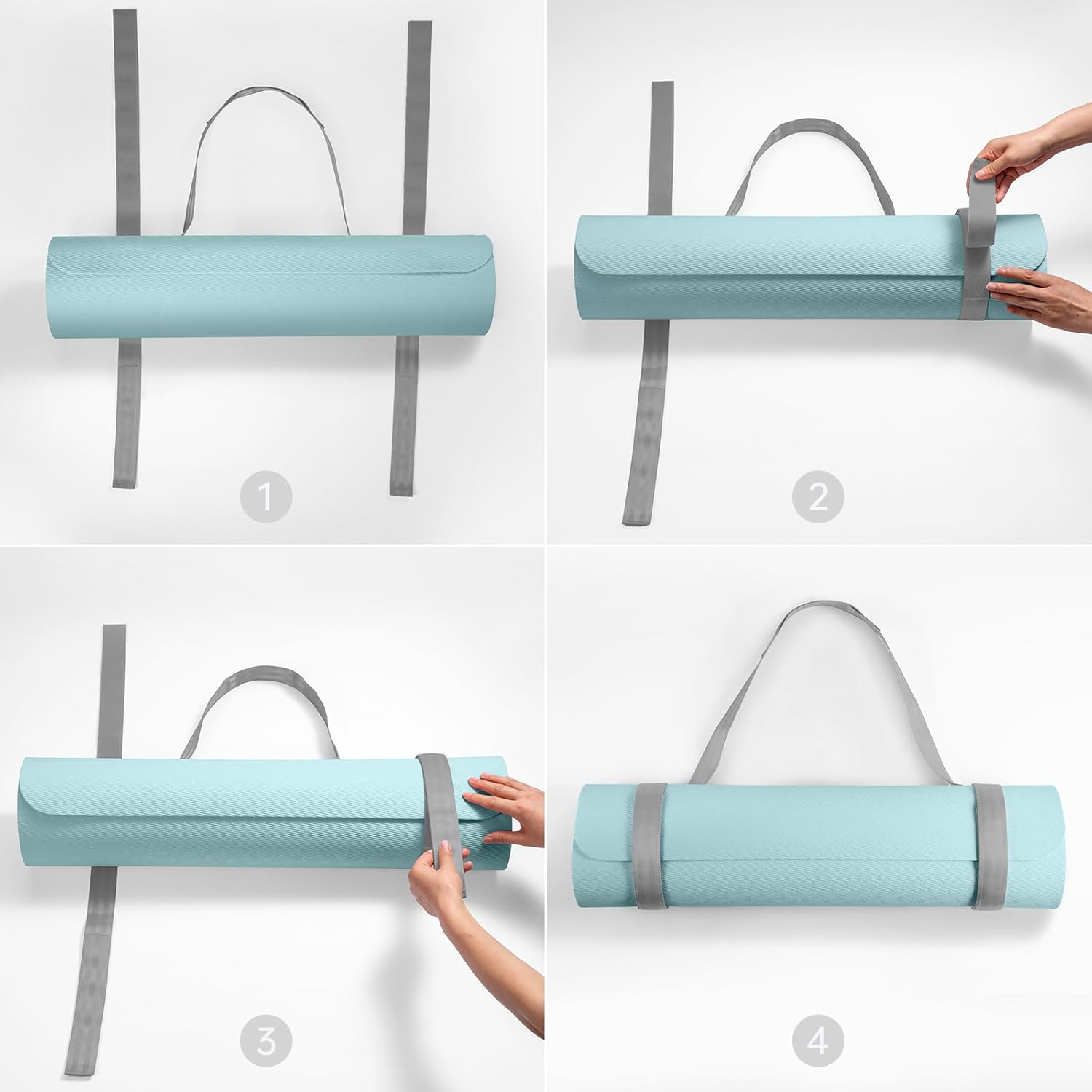 Trilancer Adjustable Yoga Mat Strap with Hook and Loop Closure, Yoga Mat Holder Carrier,And Organizing-Mat Not Included - Grey image number 3