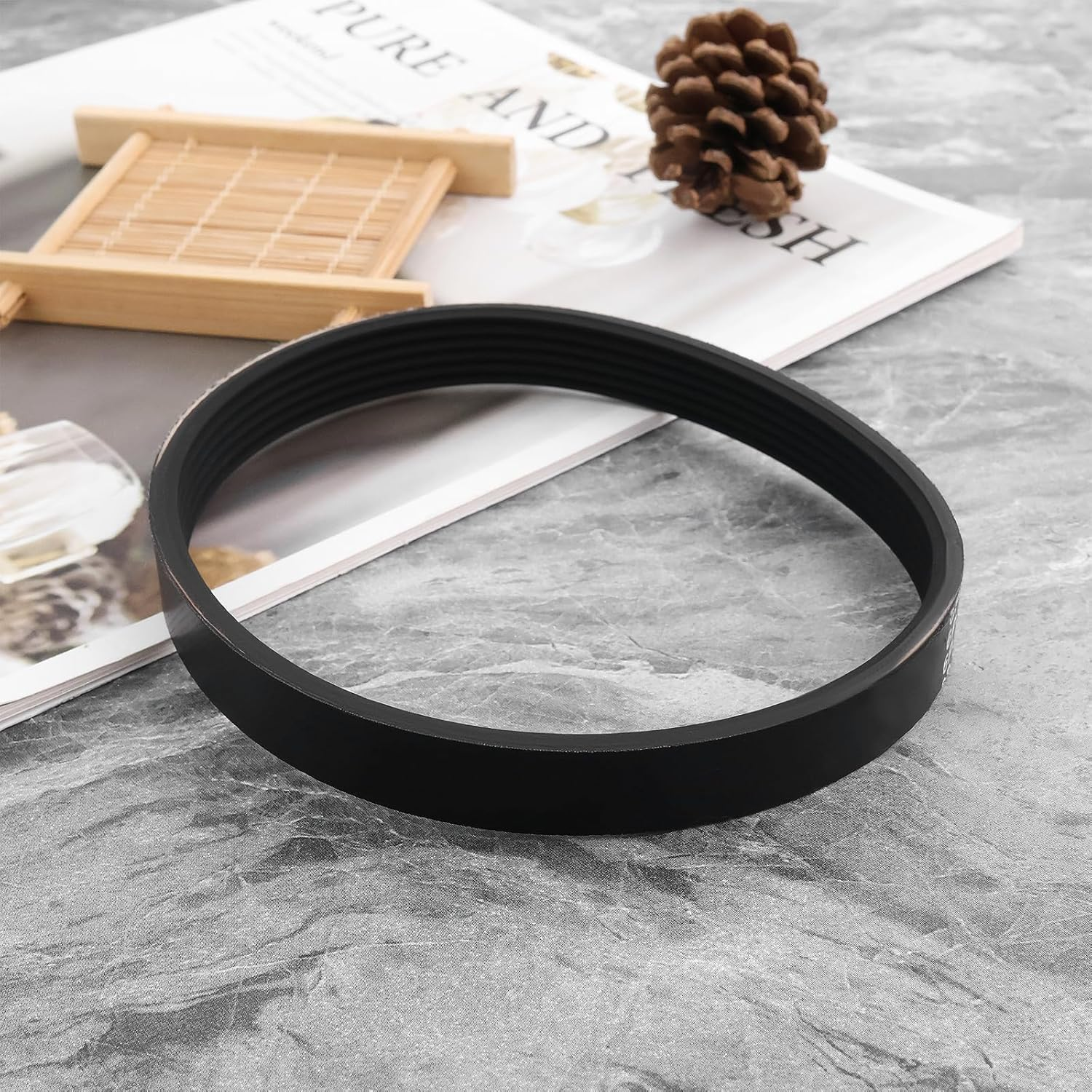 Emagtech 1Pc 6PJ348 Lawn Mower Rubber Drive Belt Electric Planer Synchronous Belt Circumference 348Mm Width 14Mm Suitable for Most Lawn Mowers