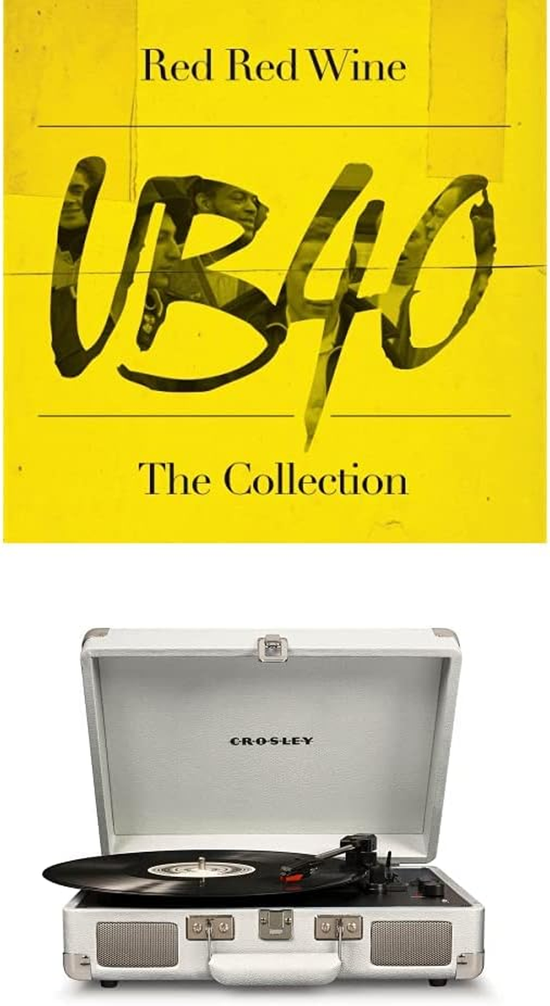 Crosley Cruiser Bluetooth Portable Turntable (White Sands) and Ub40 - Red Red Wine: the Collection [Bundle] image number 1