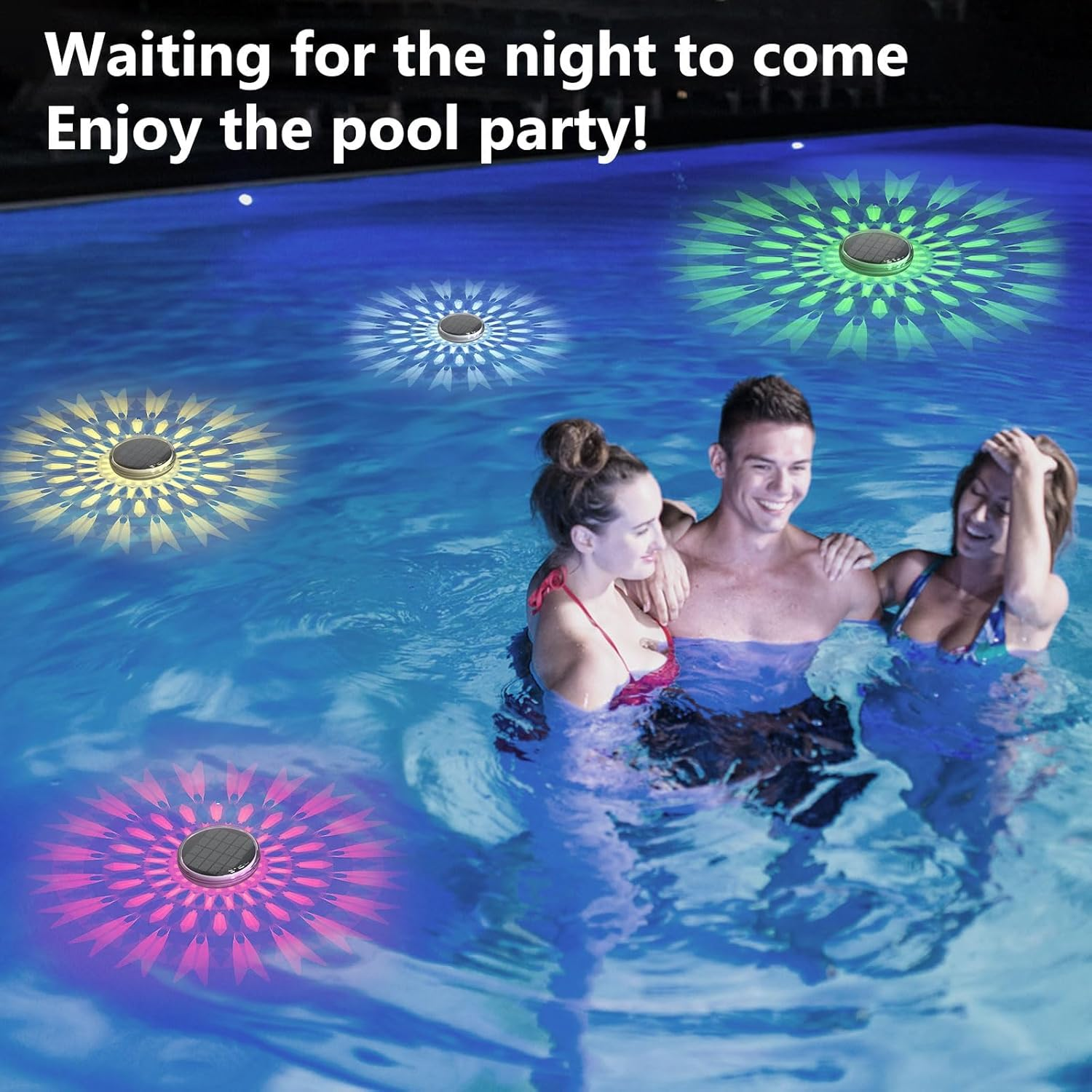 Solar Rechargeable Floating Pool Lights, 9 Colors Changing Led Pool Ball Light, Float or Hang in Pool Hot Tub Garden Backyard Pond Party Decorations, Inflatable IPX7 Wateproof image number 3