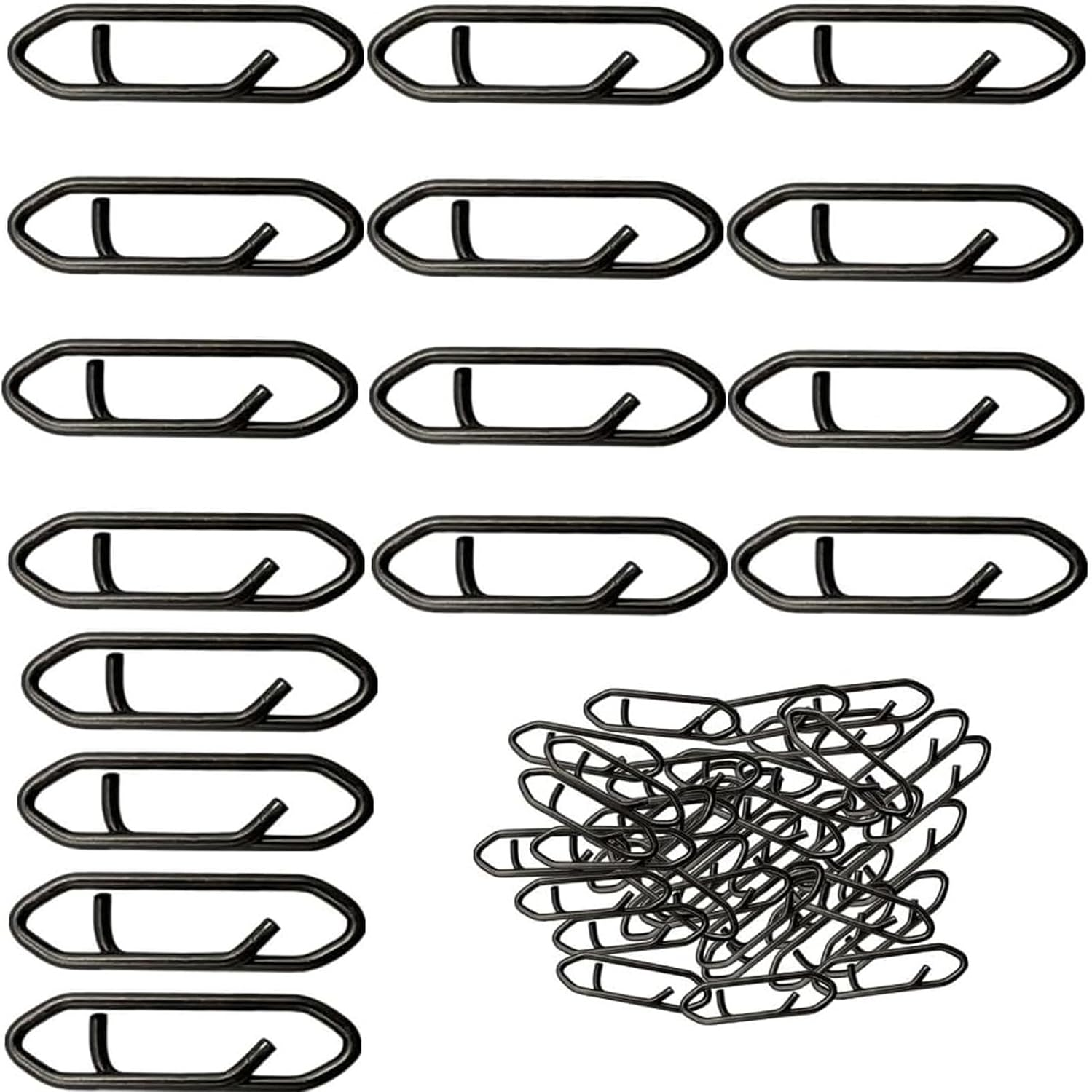 50Pcs Stainless Steel Fishing Power Speed Clips High Strength Fishing Connector Swivels Snaps for Quick Change Fishing Lure Tackle Saltwater Freshwater(Black) image number 3