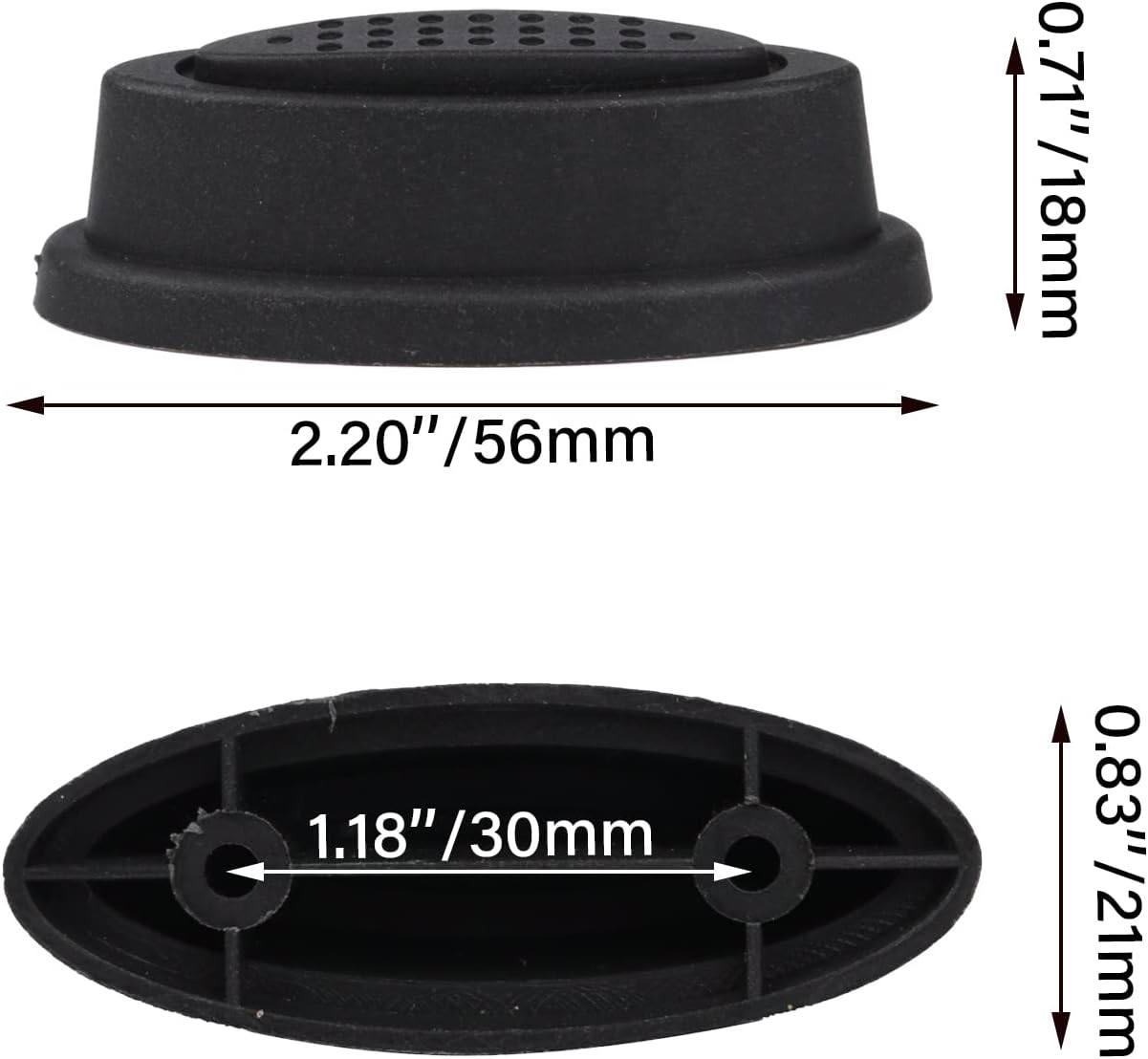 RDEXP 2 Pieces Plastic & Rubber Luggage Bracket Side Feet Z020 with 2Pcs Screw image number 2