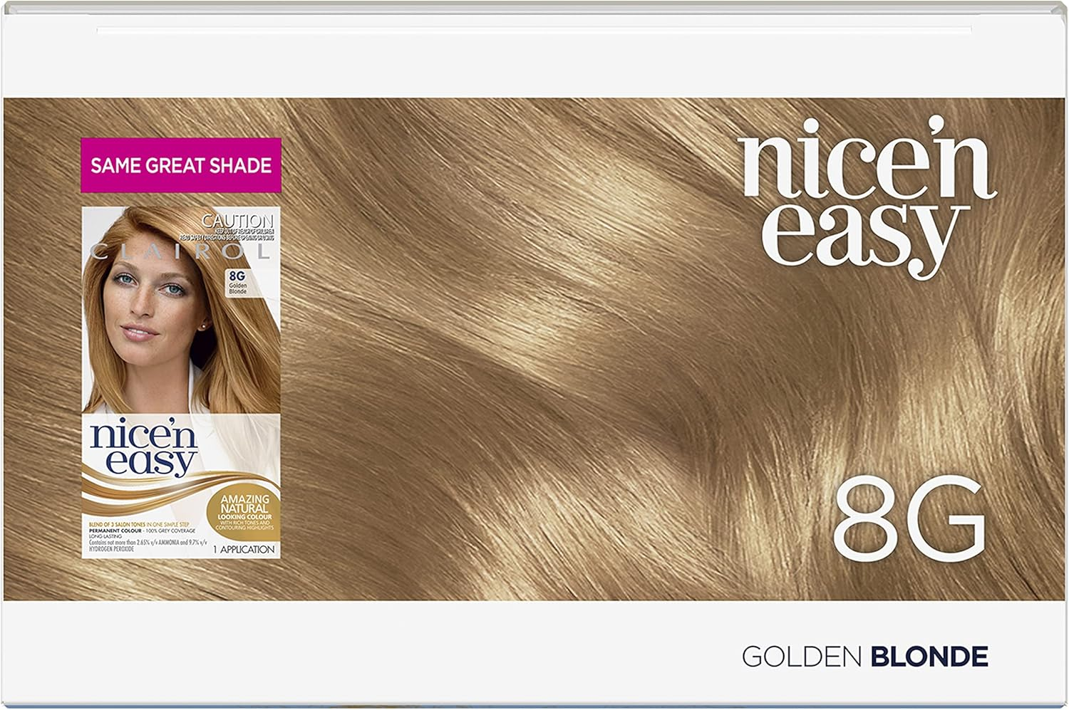 Clairol Nice 'N Easy Permanent Colour 8G Natural Golden Blonde, 100% Grey Coverage, Natural Looking Hair Colour image number 4