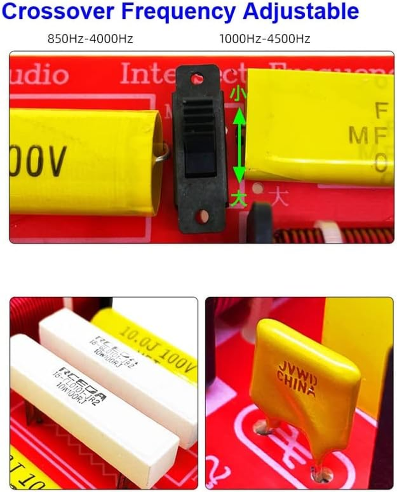 HOOCI 2PCS 3Way 250W Audio Hifi Filter Circuit Board 850Hz/4000Hz Stereo Speaker Crossover Filters 3 Unit Frequency Dividers