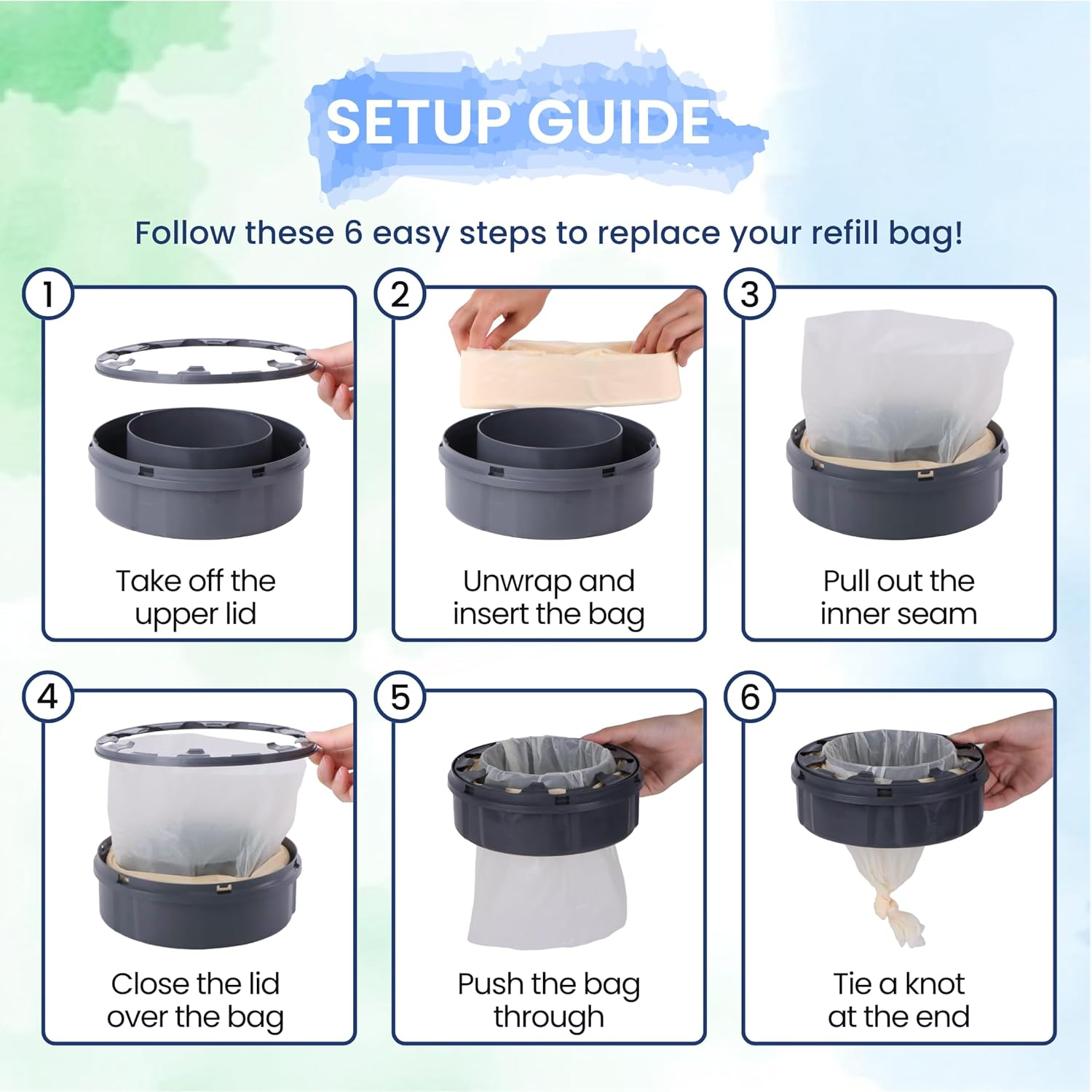 SNAPR 8-Pack 6M Nappy Bin Refill Compatible with Tommee Tippee Twist & Click - Recyclable Multilayer - Lemon Scented for Odor Lock - Holds 200+ Nappies (Beige, 8) image number 5