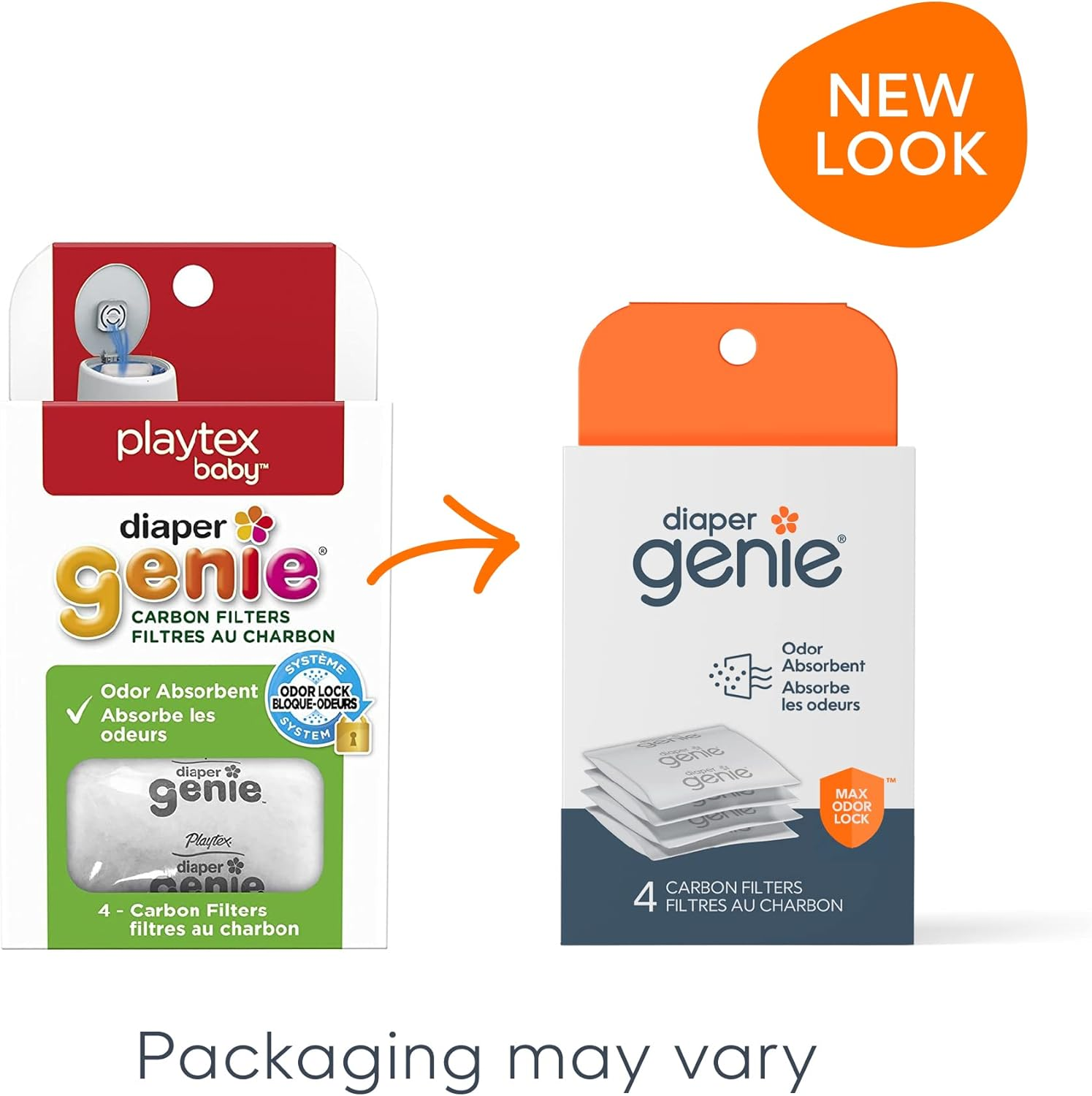 Diaper Genie Carbon Filter (4-Pack) | Diaper Pail Odor Eliminator & Deodorizer | Compatible with the Diaper Genie Complete and Expressions Pail