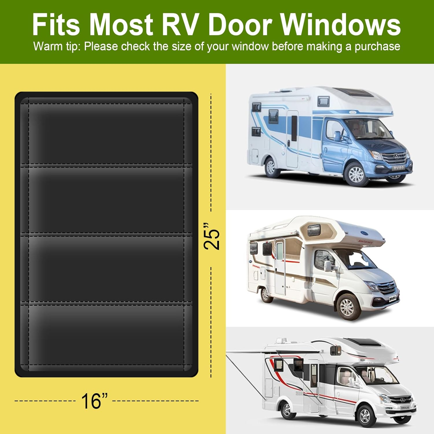 RV Door Window Shade Cover - Magnetic RV Blackout Window Cover with UV Protection and Privacy Features (25 * 16 In) Foldable Magnet Design, Waterproof Fabric, and Reflective Silver Coating image number 3