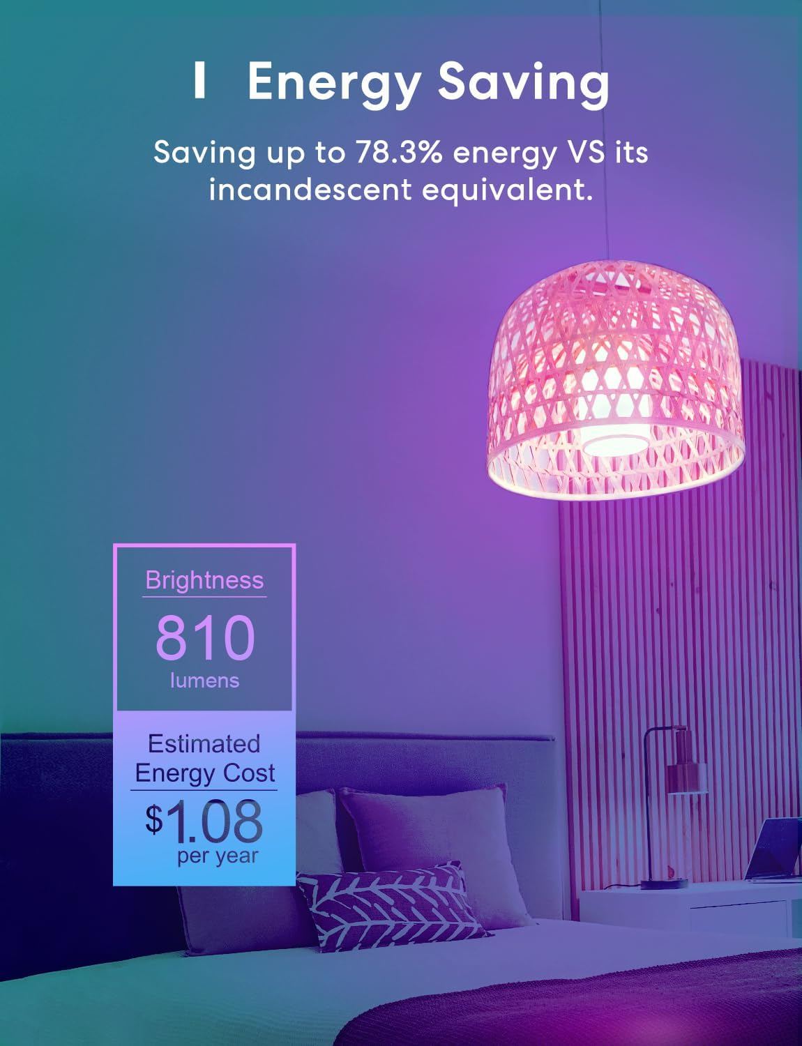 Meross Smart Light Bulb, E27 Dimmable RGB Wi-Fi LED Bulb 60W Equivalent with APP & Voice Control, Compatible with Alexa, Google, Apple Homekit - Scene & Schedule Lighting, 1 Pack image number 4