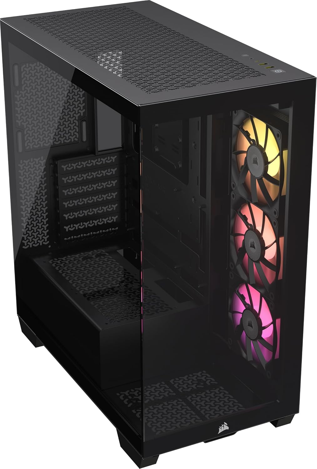 CORSAIR 3500X Mid-Tower ATX PC Case &ndash; Panoramic Tempered Glass &ndash; Reverse Connection Motherboard Compatible &ndash; No Fans Included &ndash; White