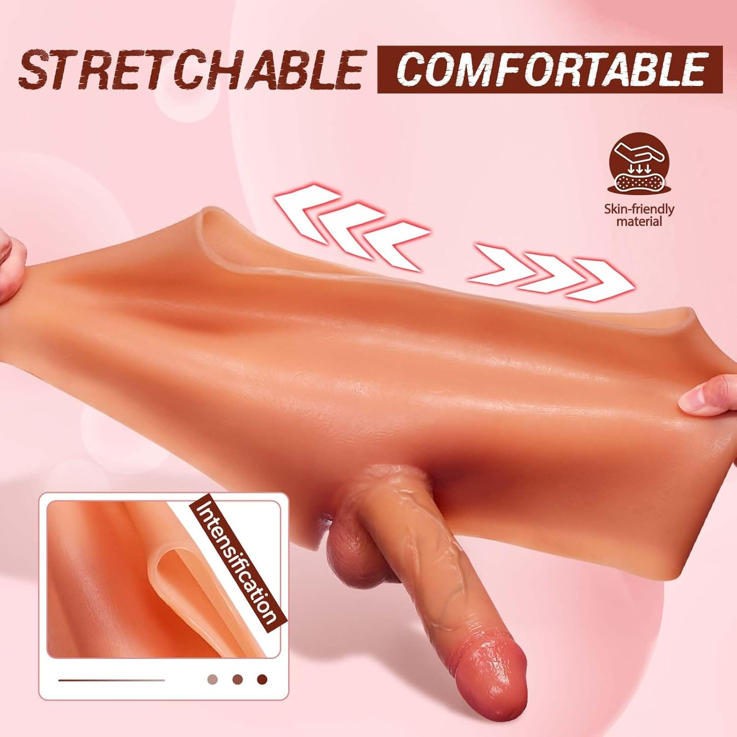 Strap on Dildo Sex Toys - Strap on Harness High Elastic Silicone Wearable Dildos Panties with 7.3'' Solid, Realistic Dildo Transgender Clothing Adult Sex Toy for Lesbians Couple image number 5