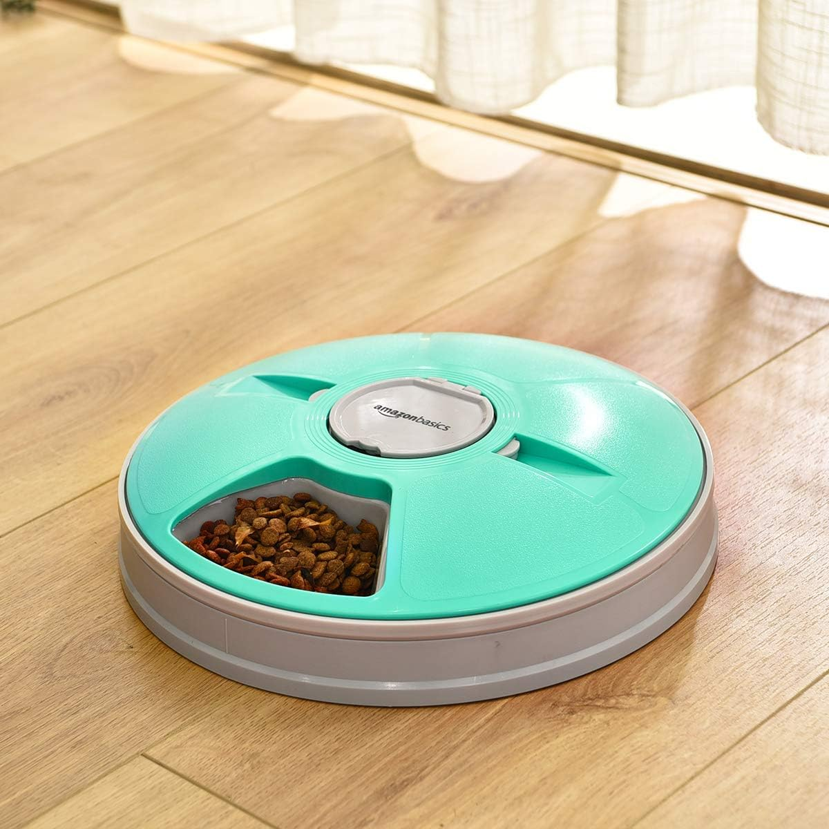 Amazonbasics Electronic Timed Pet Feeder, Teal image number 4
