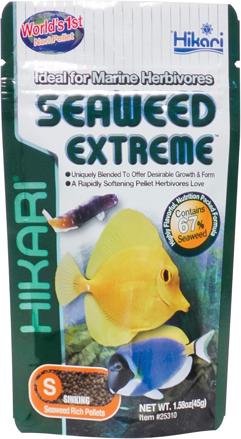 Hikari Seaweed Extreme Floating Seaweed Rich Pellets for Smaller Marine Herbivores 1.58Oz (45G) image number 5