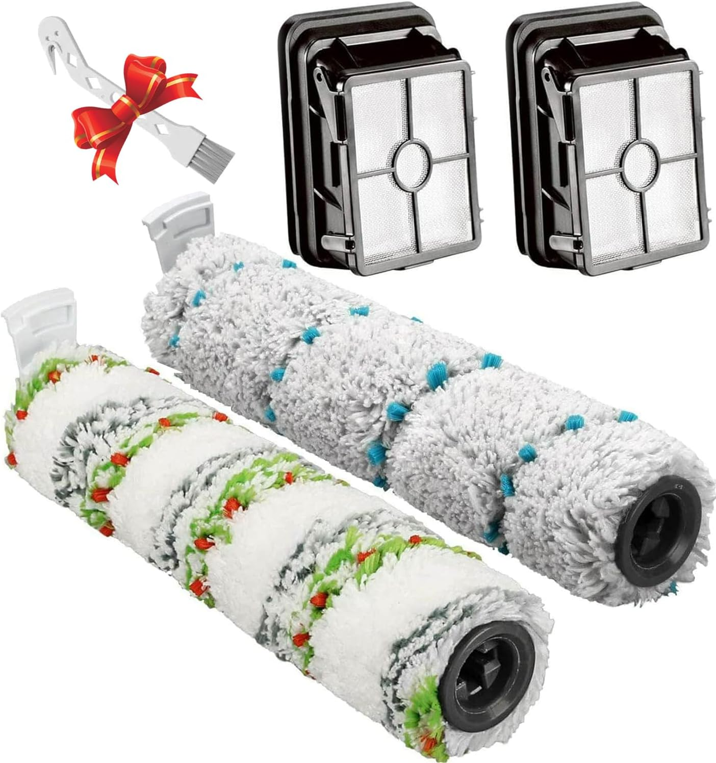 Brush Replacement Parts for Bissell Crosswave Max 2554 2554A 2590 2593 2596, Hydrosteam 35151 3515 35152 3513 3518 Vacuums,1 Multi-Surface Brush Roll+1 Pet Brush Rolls+2 Filters Accessory Kit image number 3