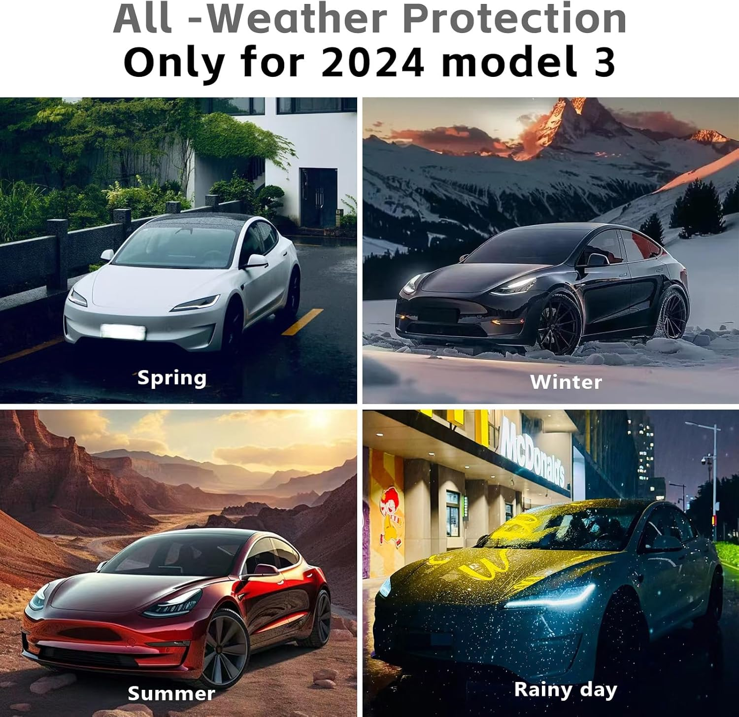 4Pcs Fenders for Tesla Model 3 Highland Accessories 2024 2025 Flexible Mud Flaps No Drilling/Tape Splash Guards All Weather Protection image number 3