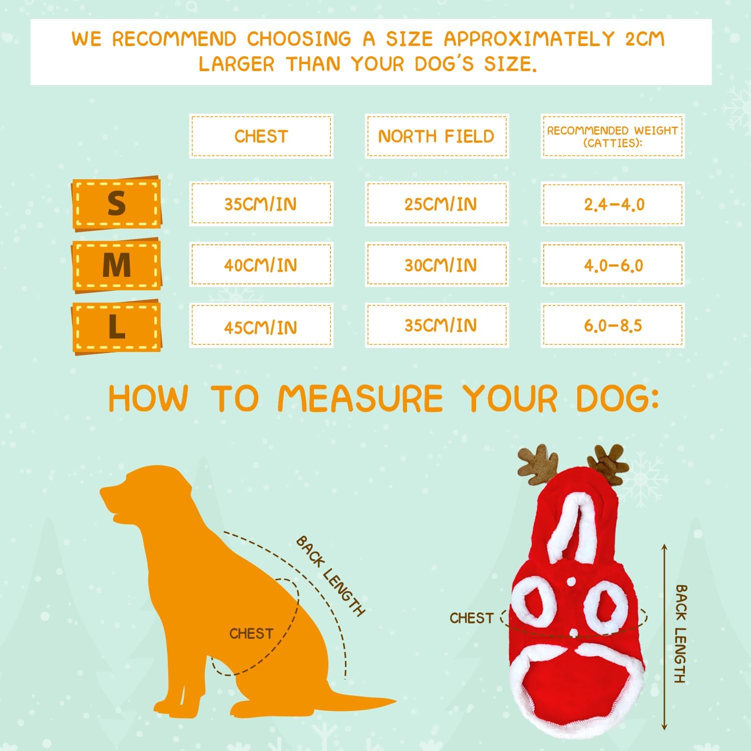 Dog Cat Christmas Outfit, Cute Elk Pattern with Christmas Tree for Small Medium Large Dogs Cats for New Year Party（S） image number 5