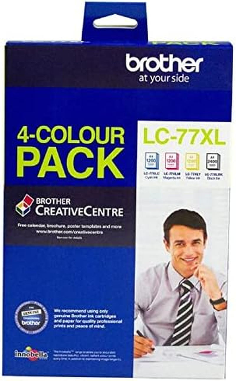 Genuine Brother LC 77XL Ink Cartridges 4 Colour Value Pack