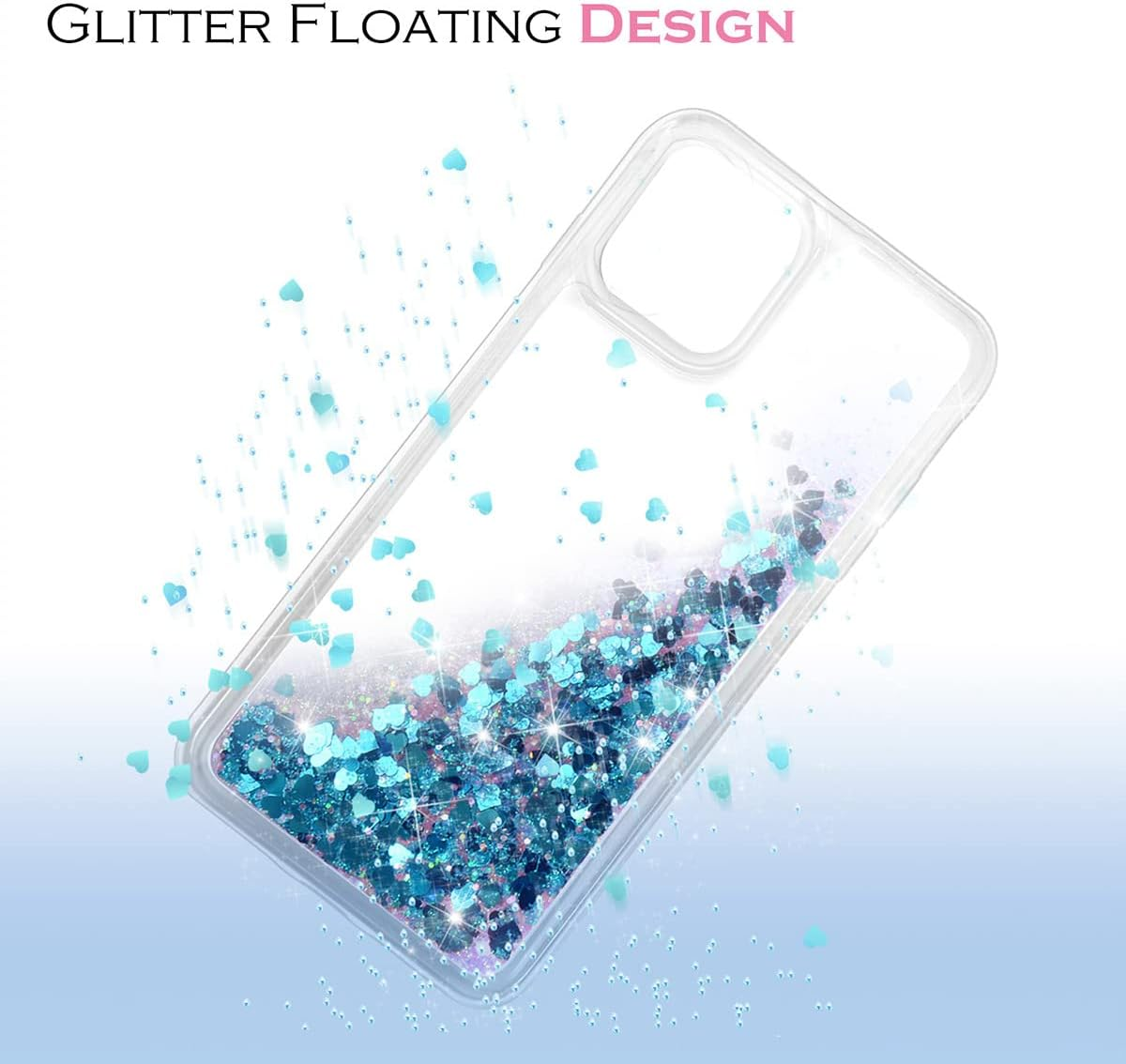 WORLDMOM for Iphone 14 Case,Bling Moving Liquid Floating Sparkle Colorful Glitter Waterfall TPU Protective Case for Iphone 14 [6.1 Inch 2022], Blue - Blue image number 2