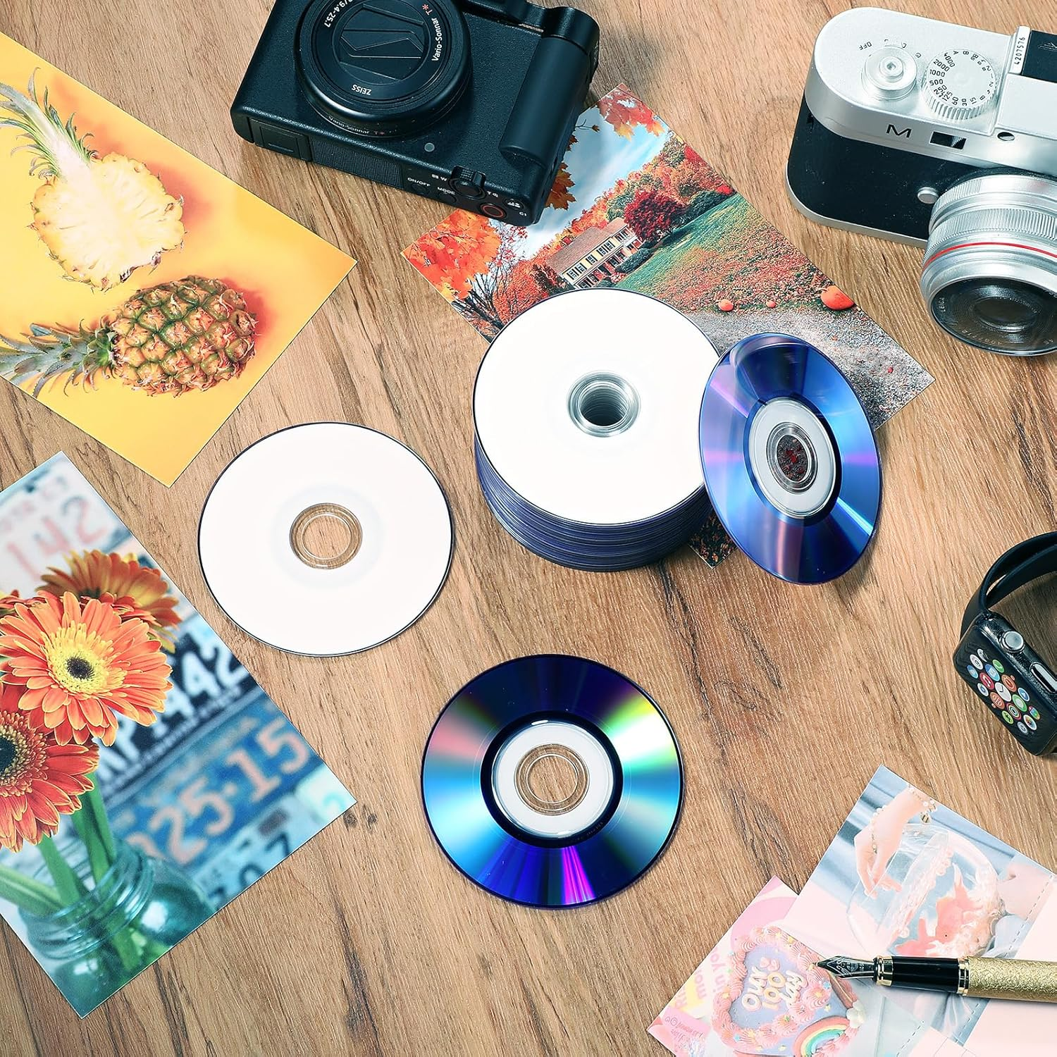 Copkim 50 Pieces 3 Inch Blank DVD-R Discs Disk 1.4 GB Recordable Media Disc 1-4 X Printable Mini DVD-R Blank Discs Media Disk for VCR Video Camera image number 6