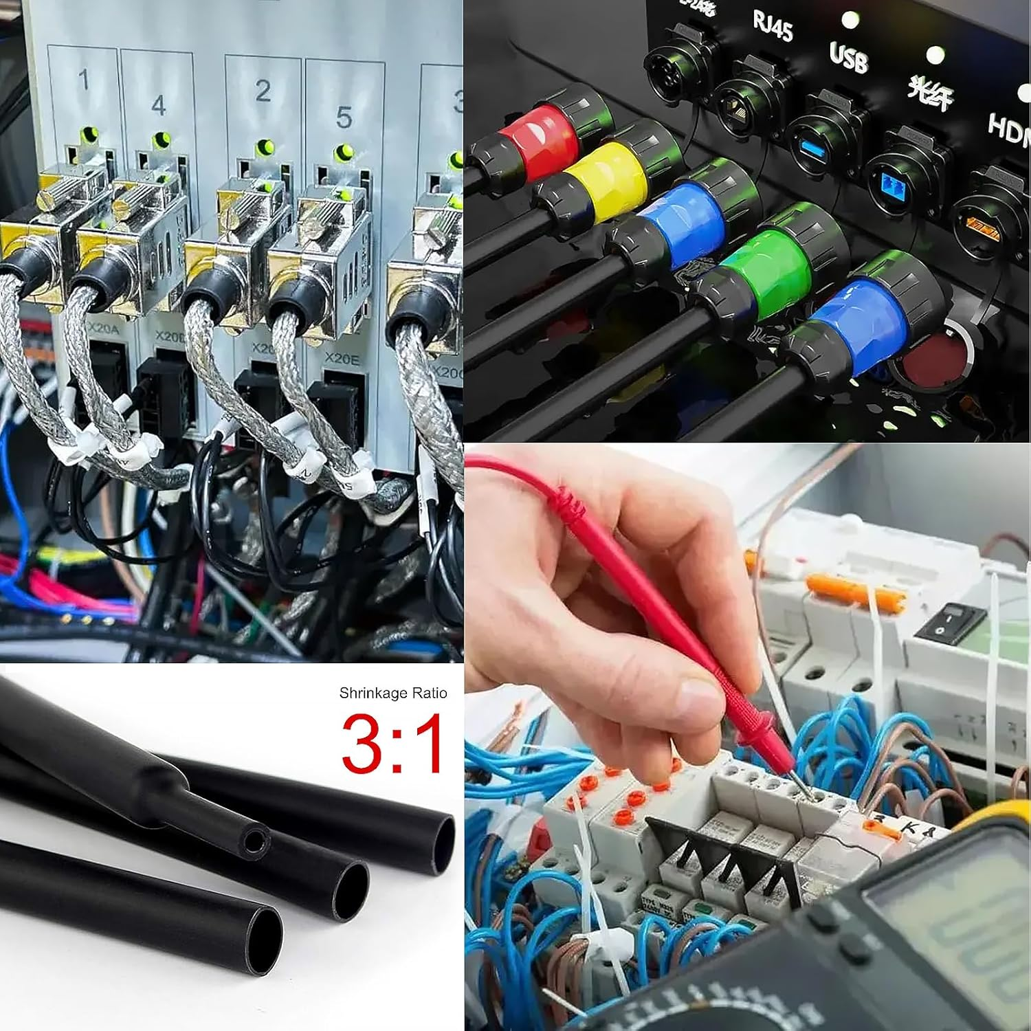 DIANN 328Pcs Heat Shrink Tubing 8 Sizes Electric Insulation Tube Kit Industrial Shrink Wrap Tube for Cable Wire Repair