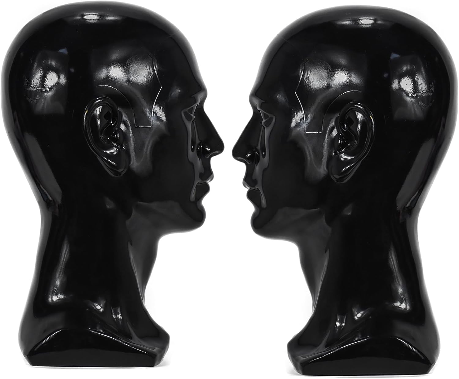 PVC Male Mannequin Head with Ears Men Smooth Mannequin Head Model Wig Hat Glasses Caps Display Creative Manikin Doll &hellip; image number 2