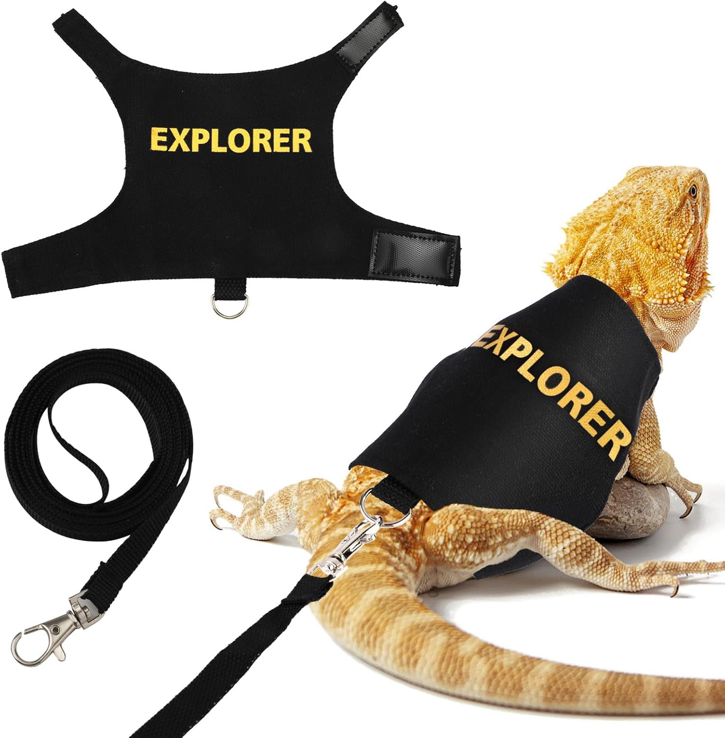 Bearded Dragon Leash & Preservation Set, Bearded Dragon Accessories Adjustable Reptile Lizard Tool for Chameleon Small Pet Plaza Safe Walk Outside image number 2