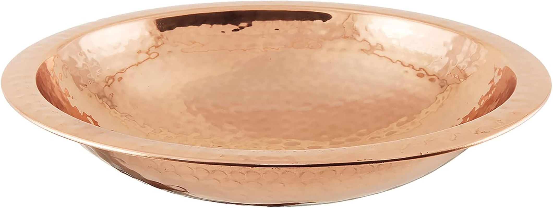 Achla Designs 201-9904 Hammered Bowl with Rim Birdbath, Polished Copper Plated image number 6