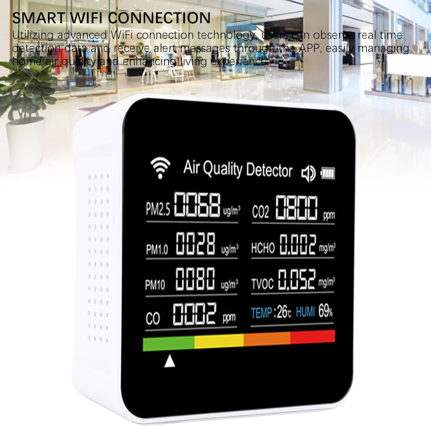 Pomya Portable PM2.5 Air Quality Tester, Air Quality Detector Indoor Meter Accurate Data Display for Rental Property image number 4