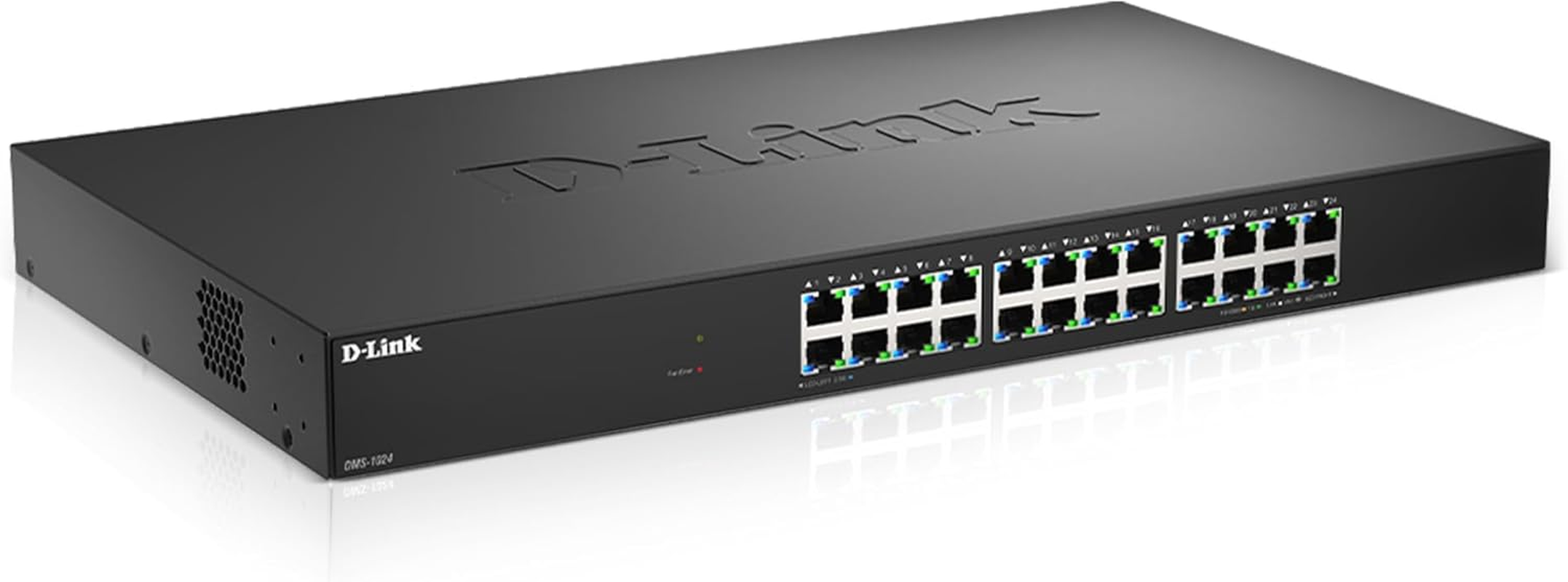 D-Link DMS-1024 24-Port Multi-Gigabit Ethernet Switch &ndash; 2.5Gbps per Port, 120Gbps Switching Capacity &ndash; Plug & Play, Fanless, IGMP Snooping, Qos &ndash; Ideal for Wi-Fi 6, NAS, Gaming