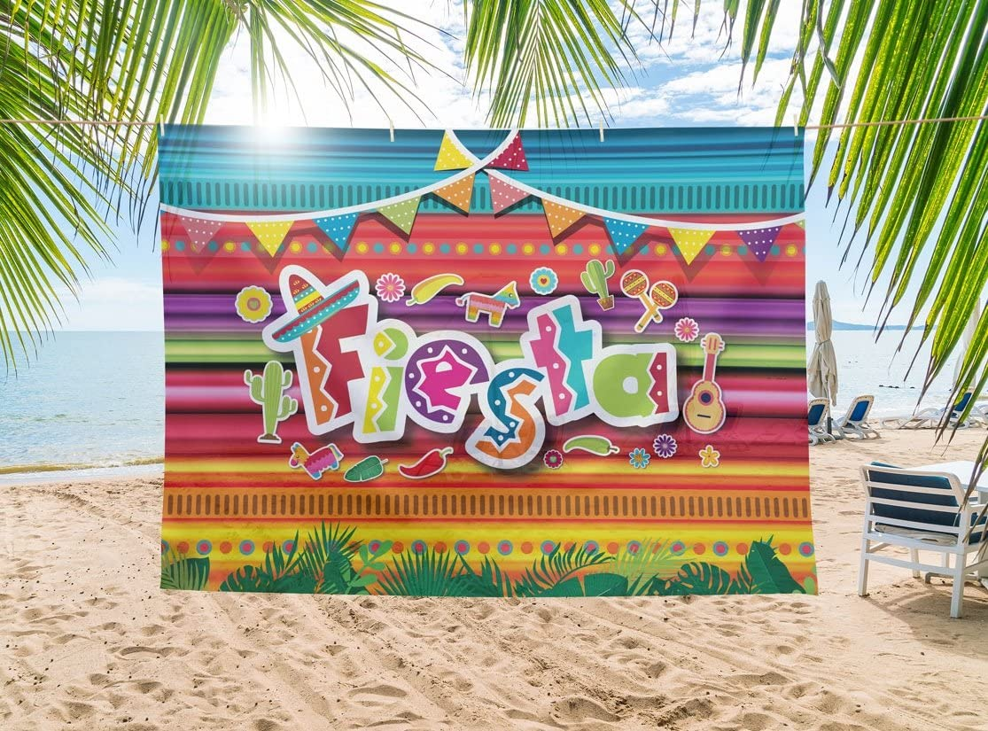 Fiesta Theme Photography Backdrop & Studio Props Kit, Cinco De Mayo Party Decorations, Mexican Photo Booth Background for Pictures, Summer Pool Mexicana Birthday Party Supplies image number 1