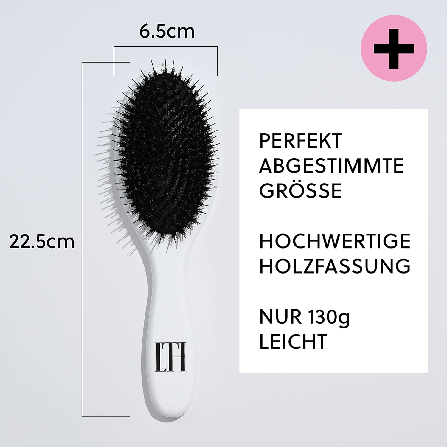 Longtime Hair&reg; Hair Brush for Extensions, Care Brush for Hair Extensions, Wig and Toupees, Wooden Handle with Boar Bristles and Nylon Bristles, Ideal for Detangling and Caring for Real Hair Extensions image number 1