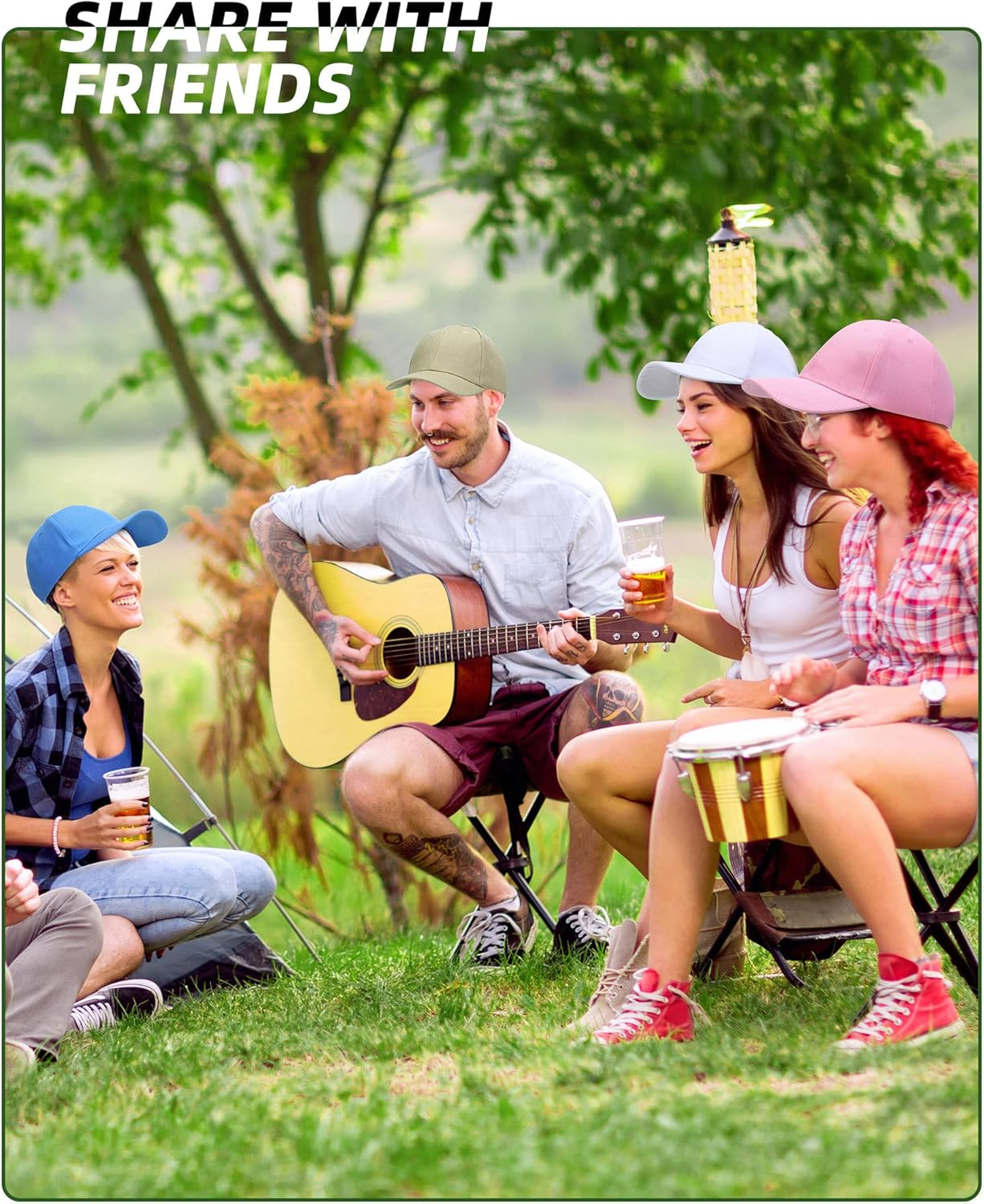 24 Pieces Blank Baseball Cap Adjustable Back Strap Plain Blank Camouflage Hat Unisex Baseball Cap for Trucker Men Women - Colorful image number 1