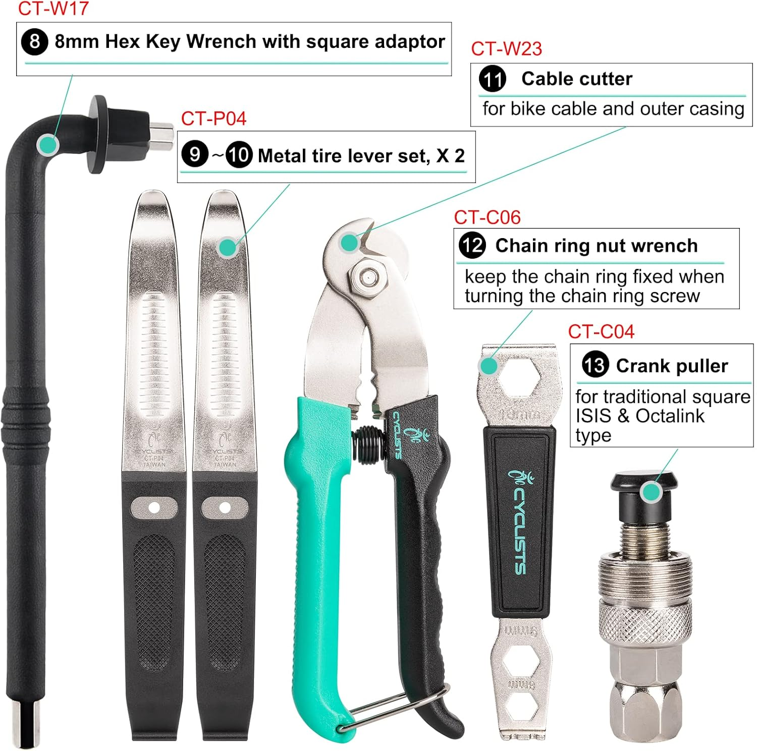 27 Piece Bike Tool Kit - Bike Tools Maintenance Repair Kit - Mountain/Road Bike Bicycle Repair Tool Kit with Storage Case image number 5