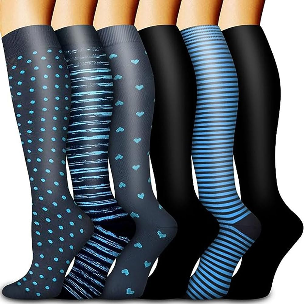 Nylon Compression Socks for Men Women Compression Stocking Best Support for Athletic Travel,Running,Cycling
