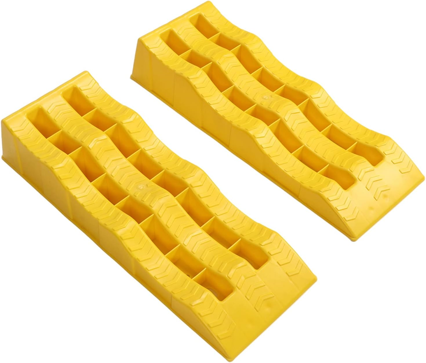 Camper Leveler, Yellow 3 Stage 1 Pair Strong Weight Bearing Easy Clean Trailer Wheel Chocks for Caravan image number 6