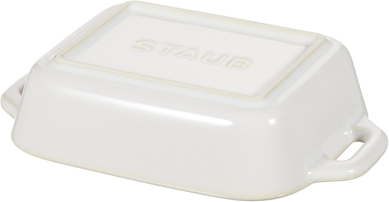 Staub Dish 40511-879 Rectangular Dish, Ivory, 5.5 X 4.3 Inches (14 X 11 Cm), Ceramic Au Gratin Dish, Oven Safe and Microwave Safe image number 2