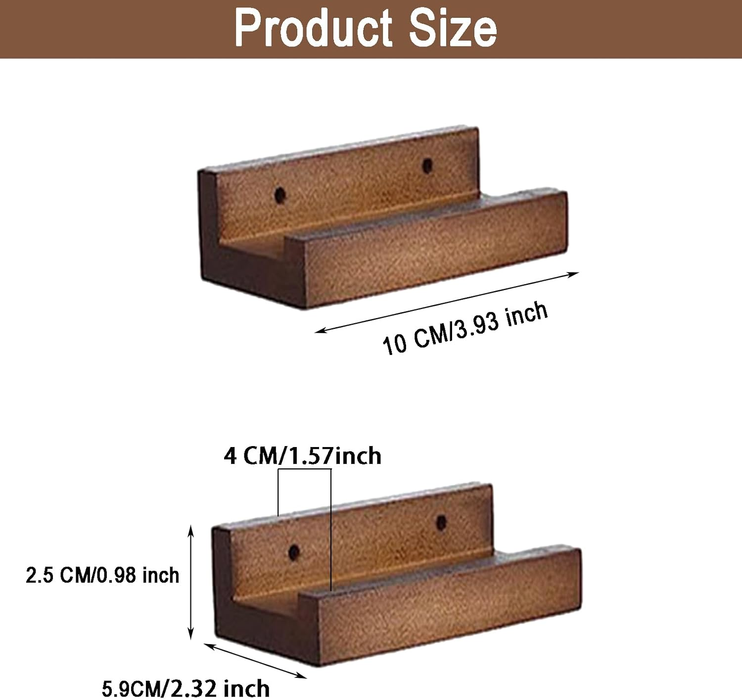 Vinyl Record Holder,6 Pcsvinyl Wall Mount, Retro Style Record Holder,Wooden Records Stand for Vinyl Records,Books,Photo Album,Magazine