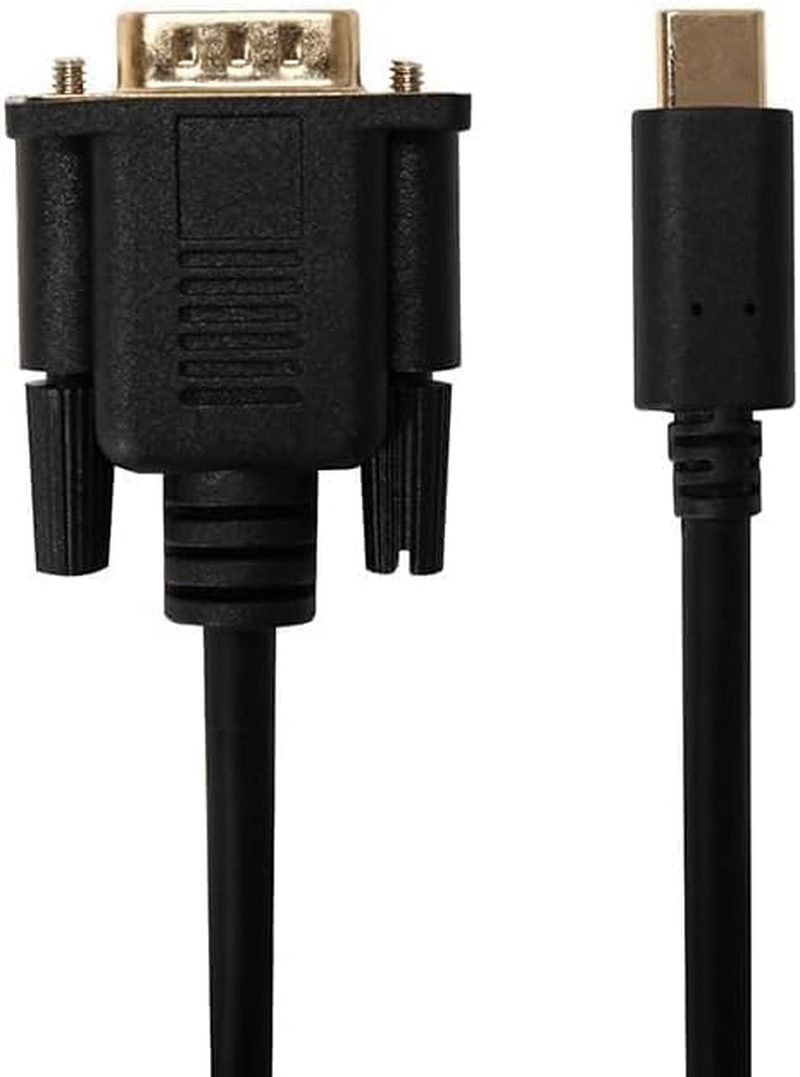 USB C to VGA Cable, USB Type C Plug to VGA Plug Cable Adapter PC Computer Monitor Gold Plated 1.8M image number 4