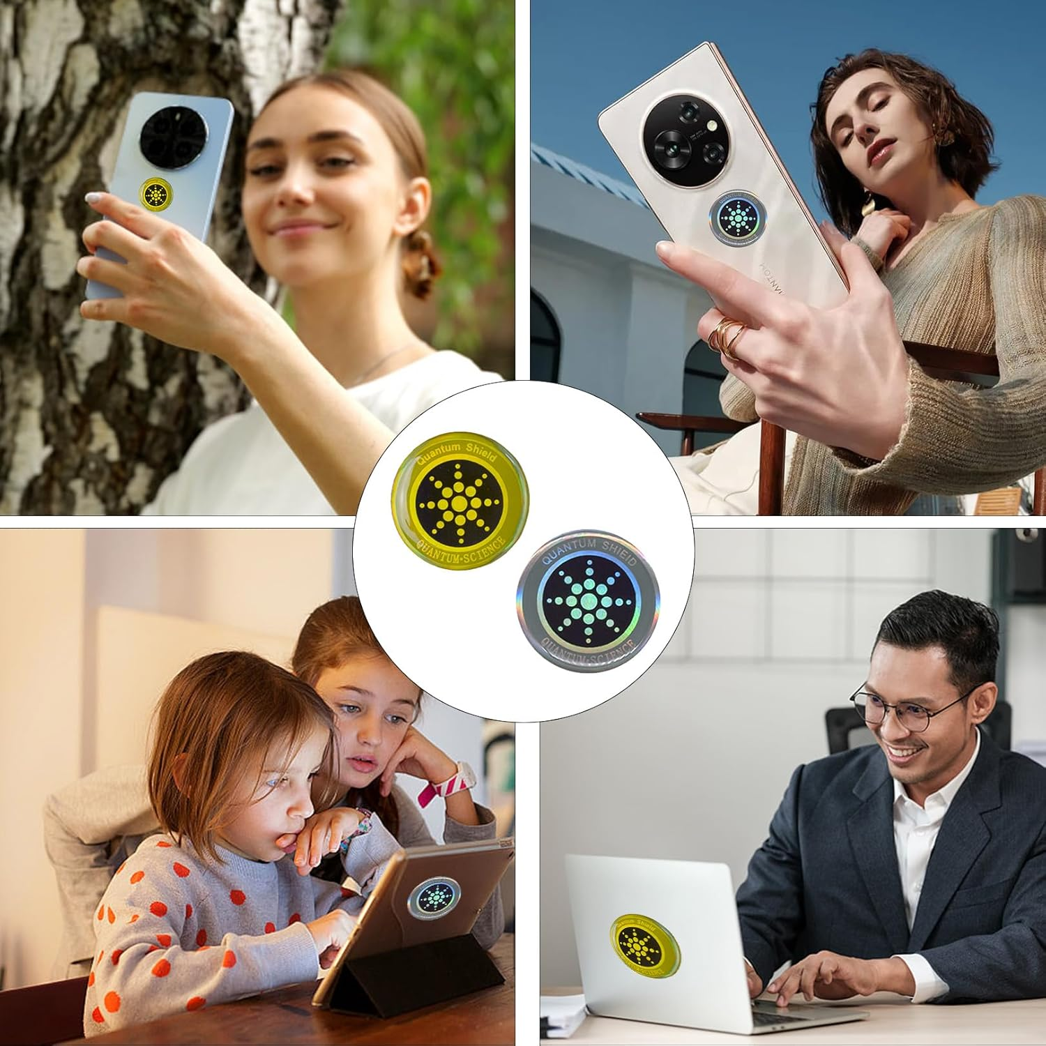 BFUZXY Pack of 12 EMF Blocker, Radiation Blocker Mobile Phone Stickers, Anti-Radiation Shielding Stickers, Self-Adhesive image number 6