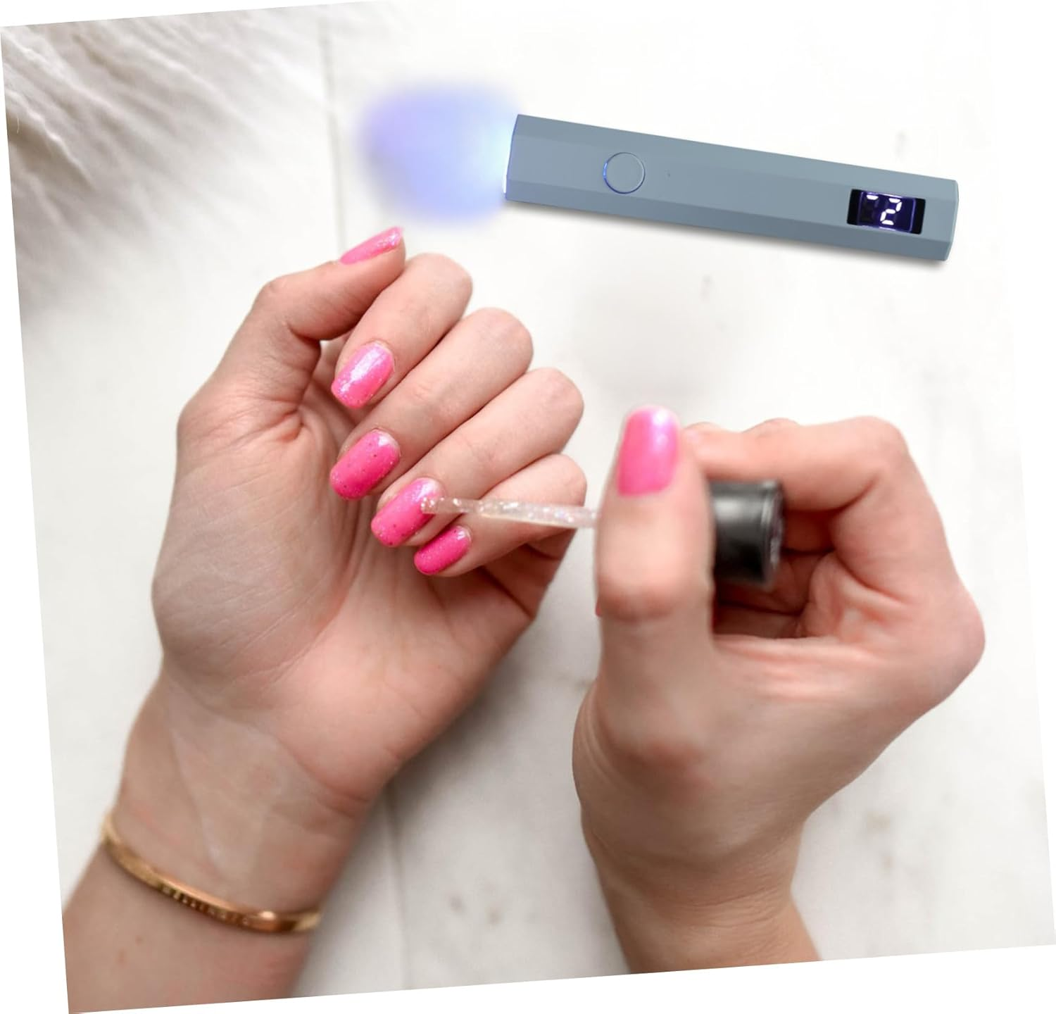 ELAYARD Portable Mini Nail Lamp Handheld Gel Nail Light with Digital Display for Quick Drying Compatible with Gel Polishes and Extensions for Home Salon and Travel Use image number 1