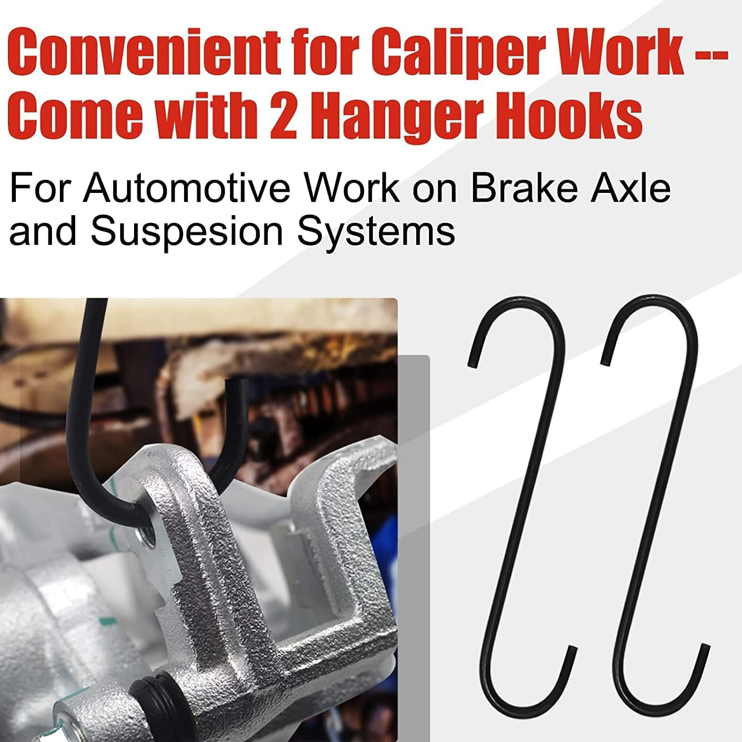 Brake Caliper Press Tool Brake Caliper Compression Tool 360&deg; Adjustable Ratchet Brake Caliper Piston Expander Tool with 4 Caliper Hangers for Brake Piston Disc Brakes Red image number 1