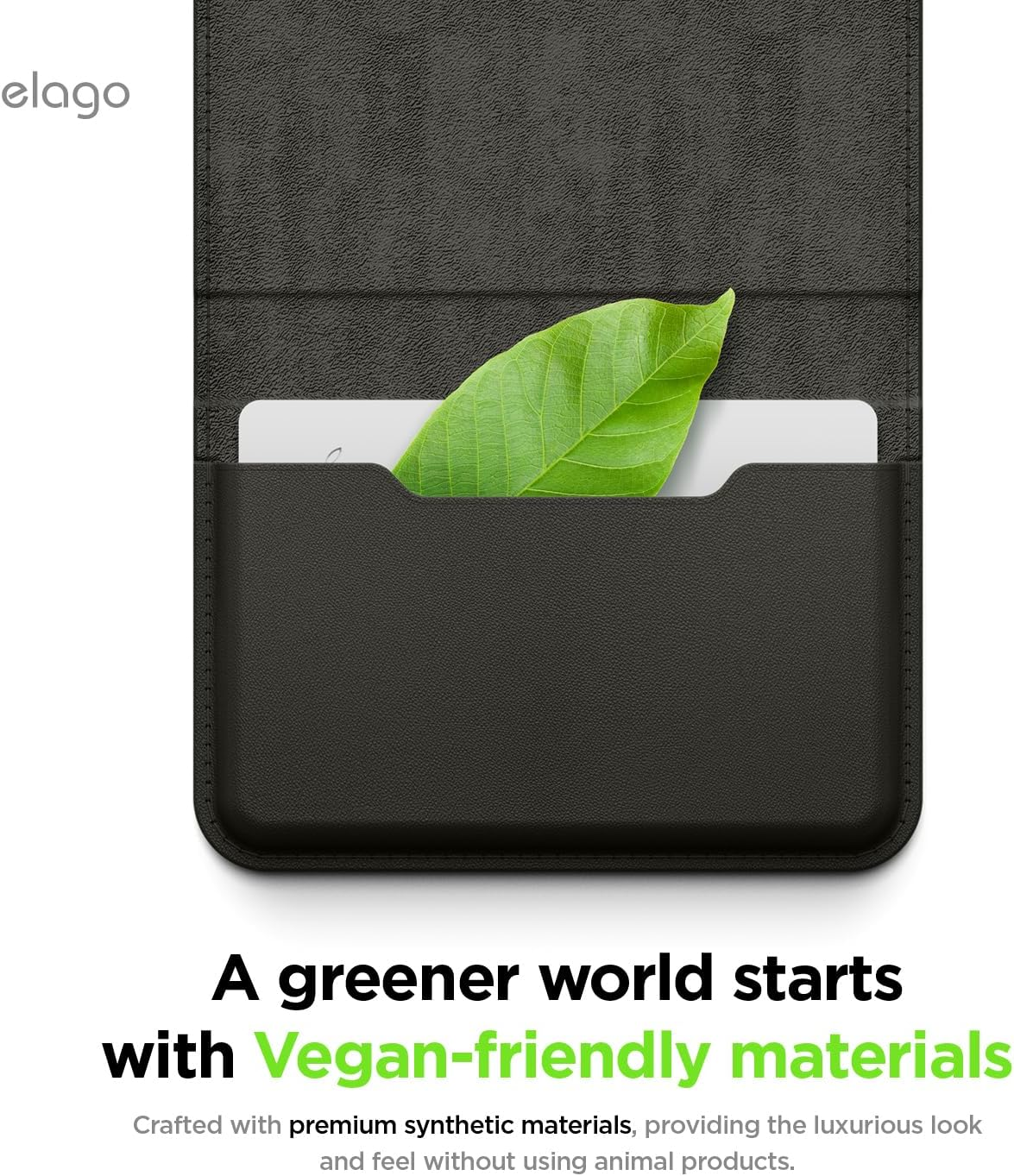 Elago Magnetic Vegan Leather Wallet Card Holder 4-Cards Compatible with Magsafe for Iphone 17/16/15/14/13/12 Series - Secure Phone Wallet, Scratch and Damage Protection (Black) - Brown image number 3